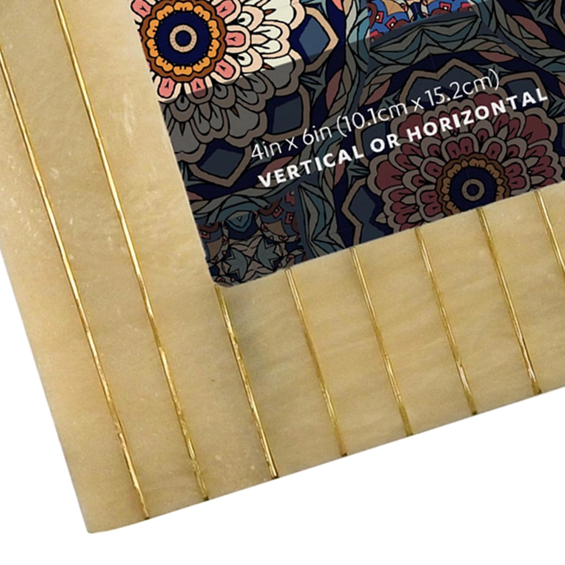 Resin Brass Stripe Tabletop Picture Frame, 4x6