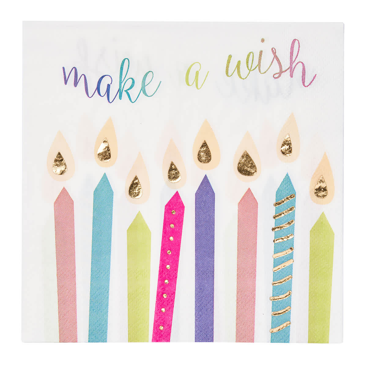 16-Count Birthday Candle Foil Lunch Napkins