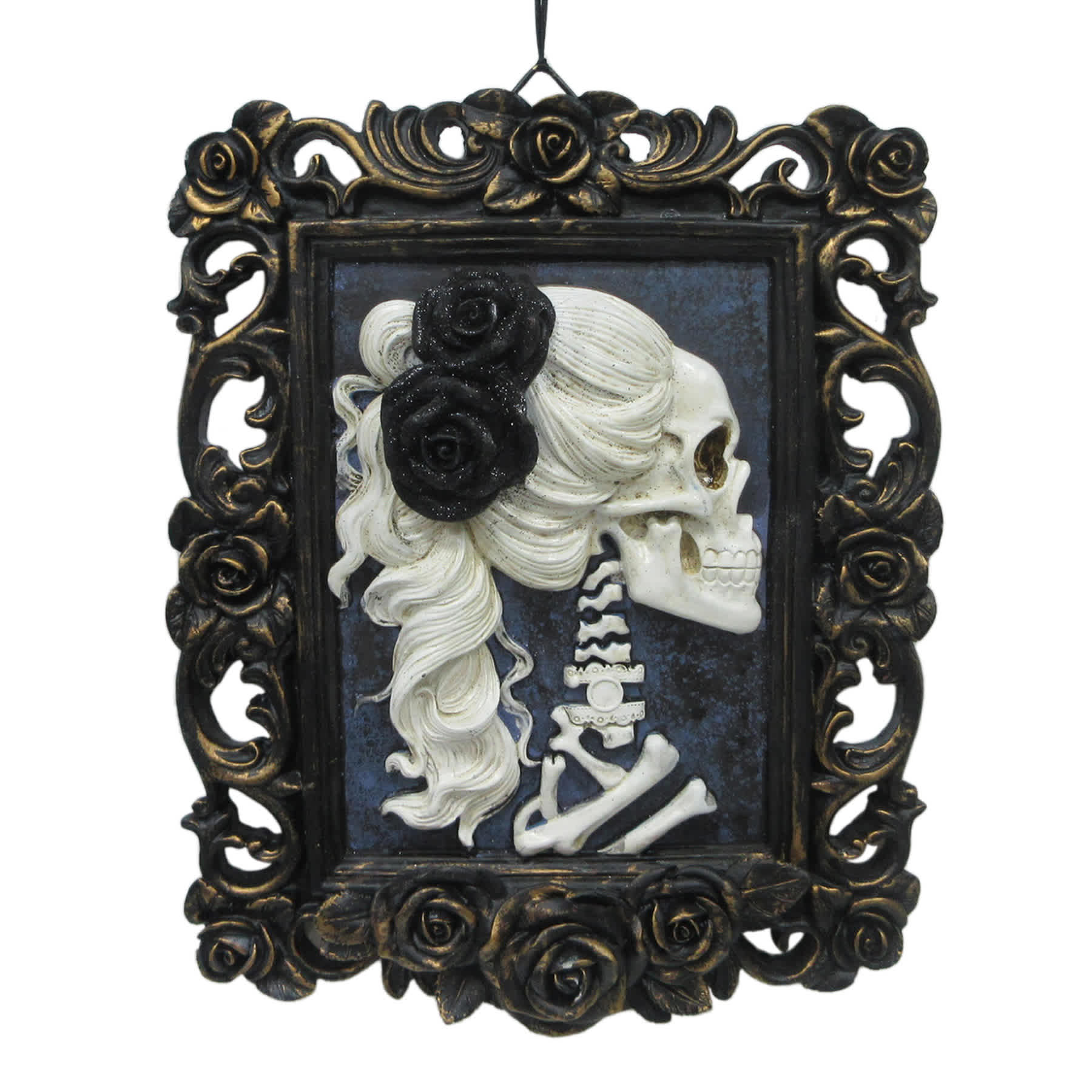 Skeleton Woman Portrait Halloween Wall Decor, 8x10