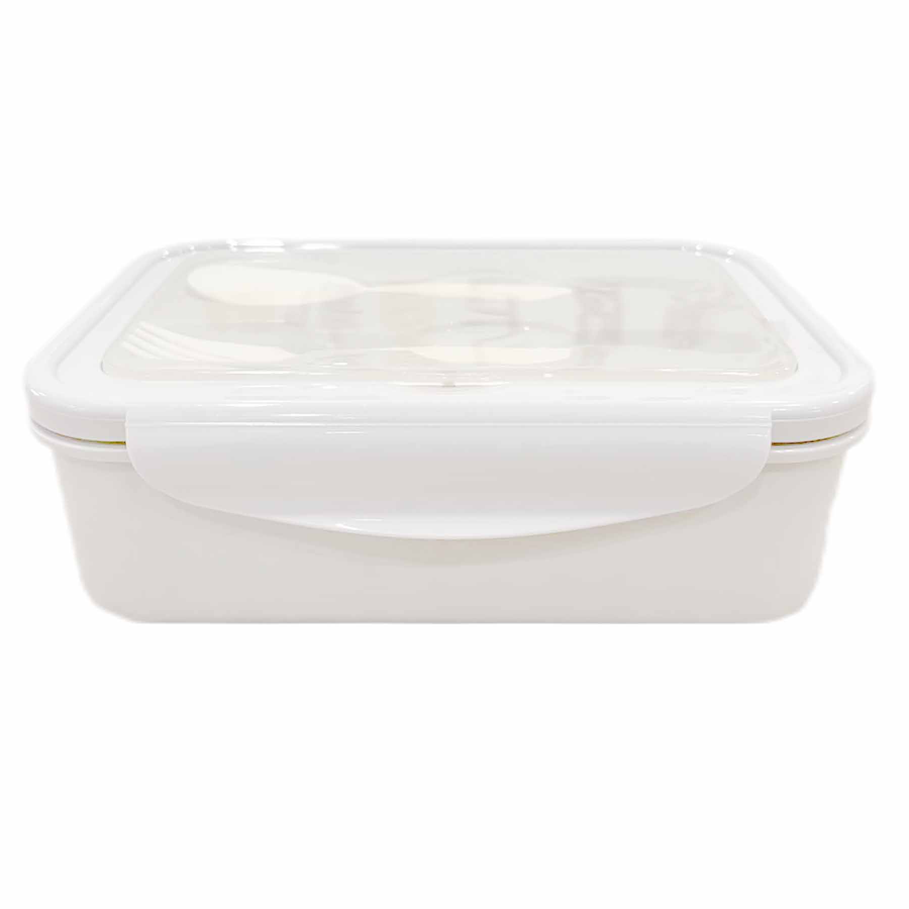 Tan & Orange Bento Box with Utensils