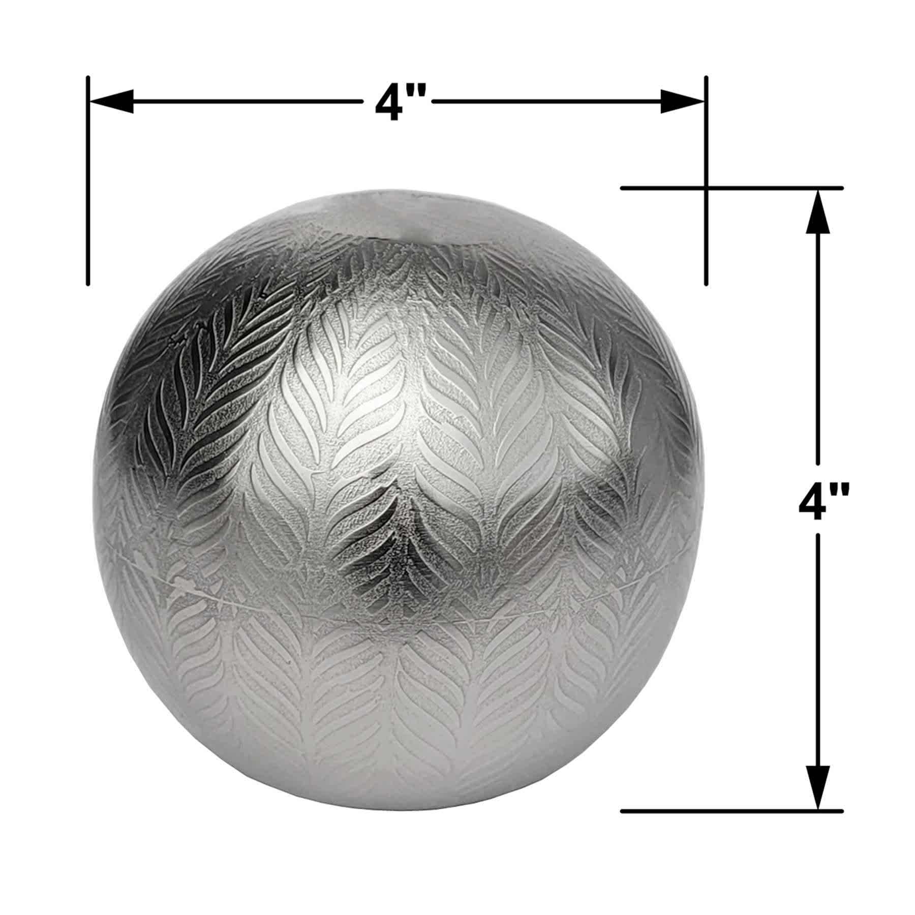 Found & Fable Half Etching Metal Orb with Flat Base, 4"
