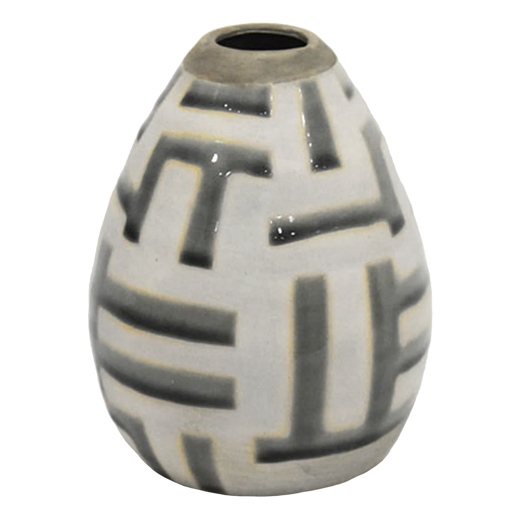 Crosby St. Grey Painted Ceramic Vase, 5"
