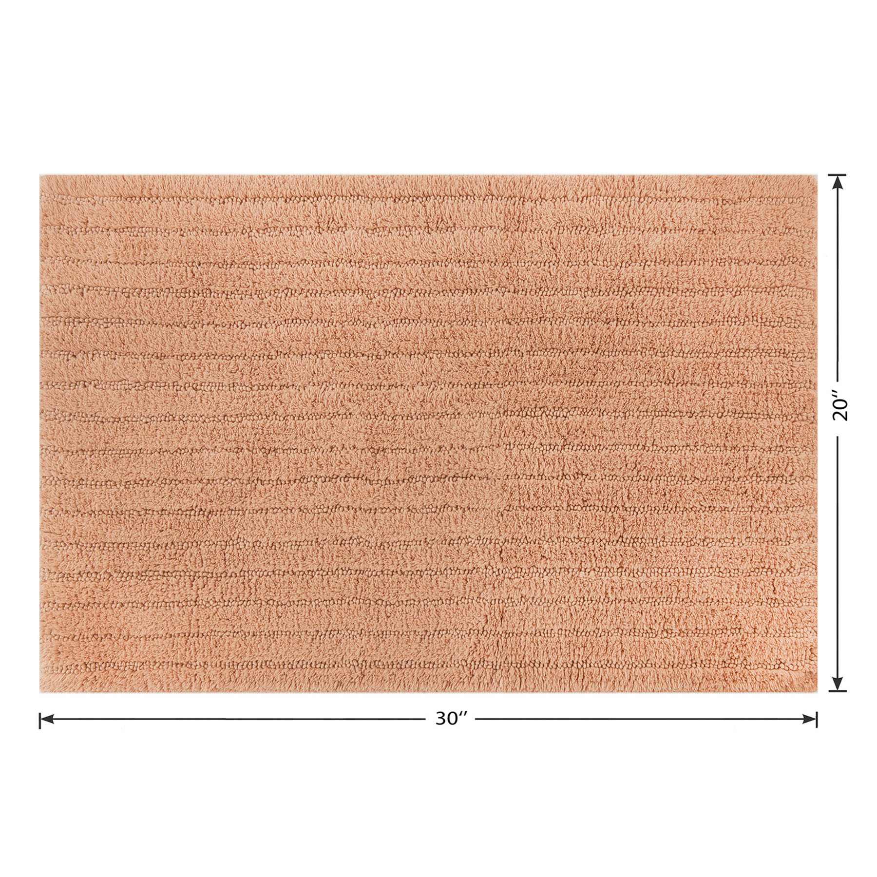Found & Fable Coral Striped High-Low Bath Rug, 20x30