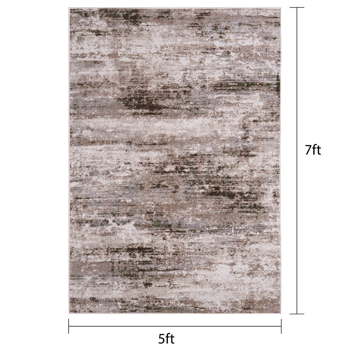 Lainey Neutral Abstract Rugease Area Rug, 5x7