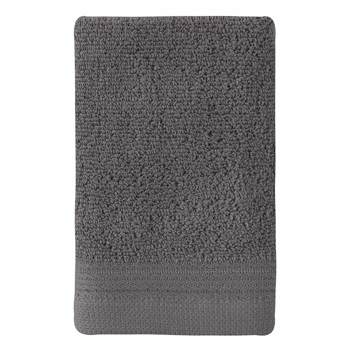 Honeybloom Plush Performance Solid Dark Grey Washcloth, 13"