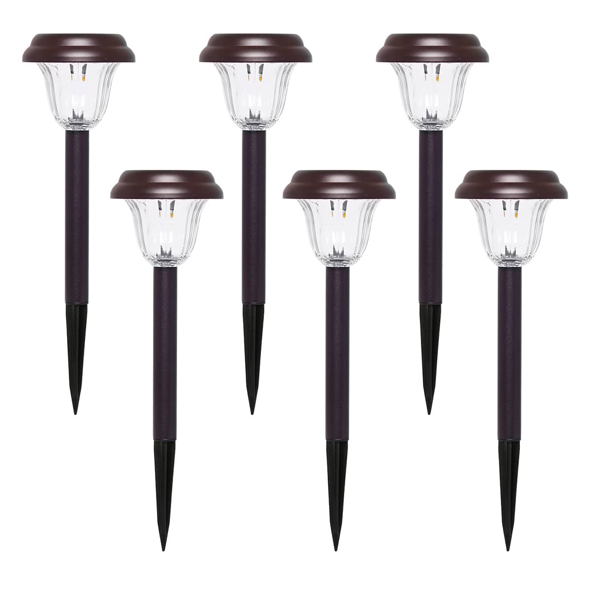 6-Pack 5-Lumen Solar Brown Melville Pathway Lights