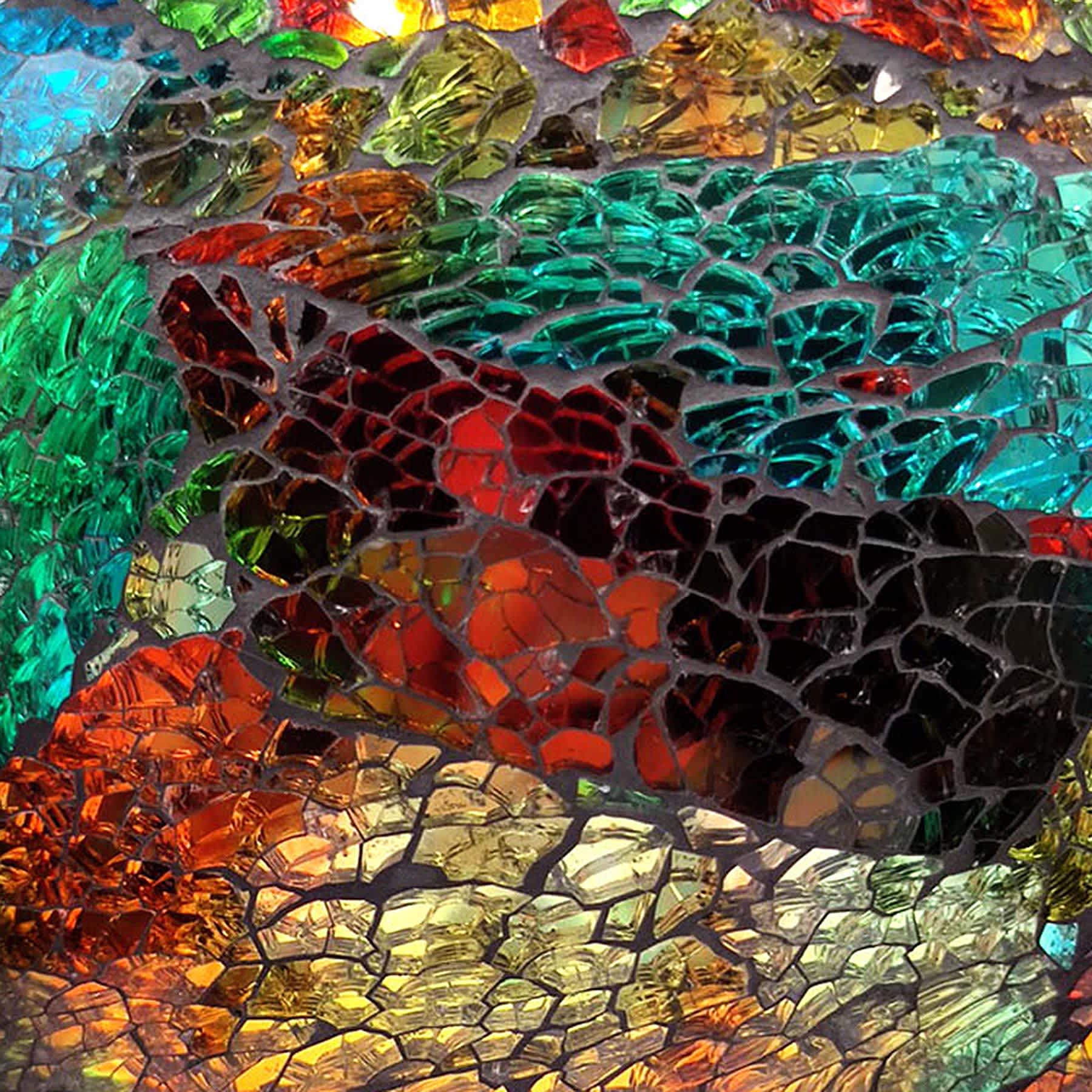 Multicolor Mosaic Glass Garden Gazing Ball, 10"