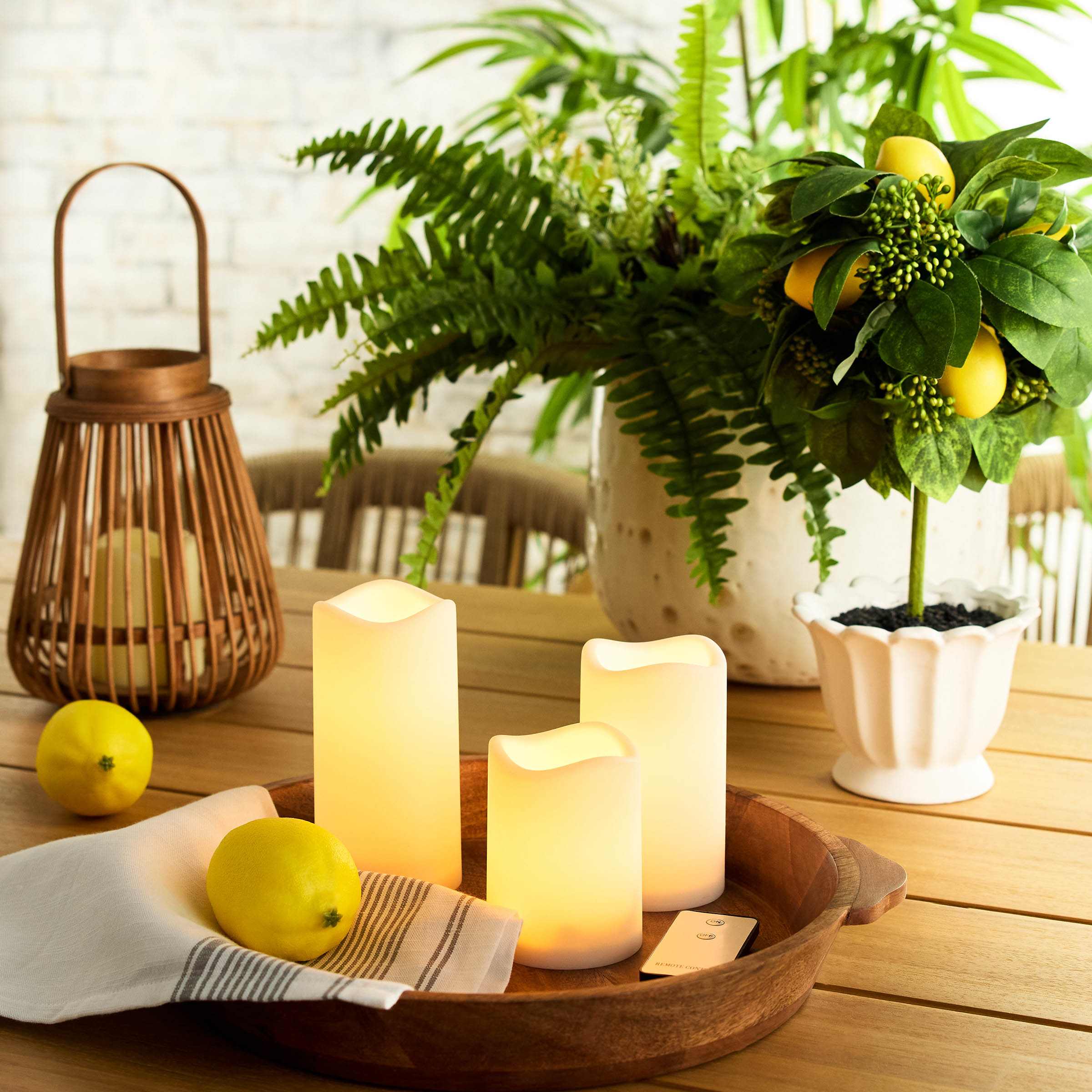 3-Piece White LED Flameless Candles with Remote