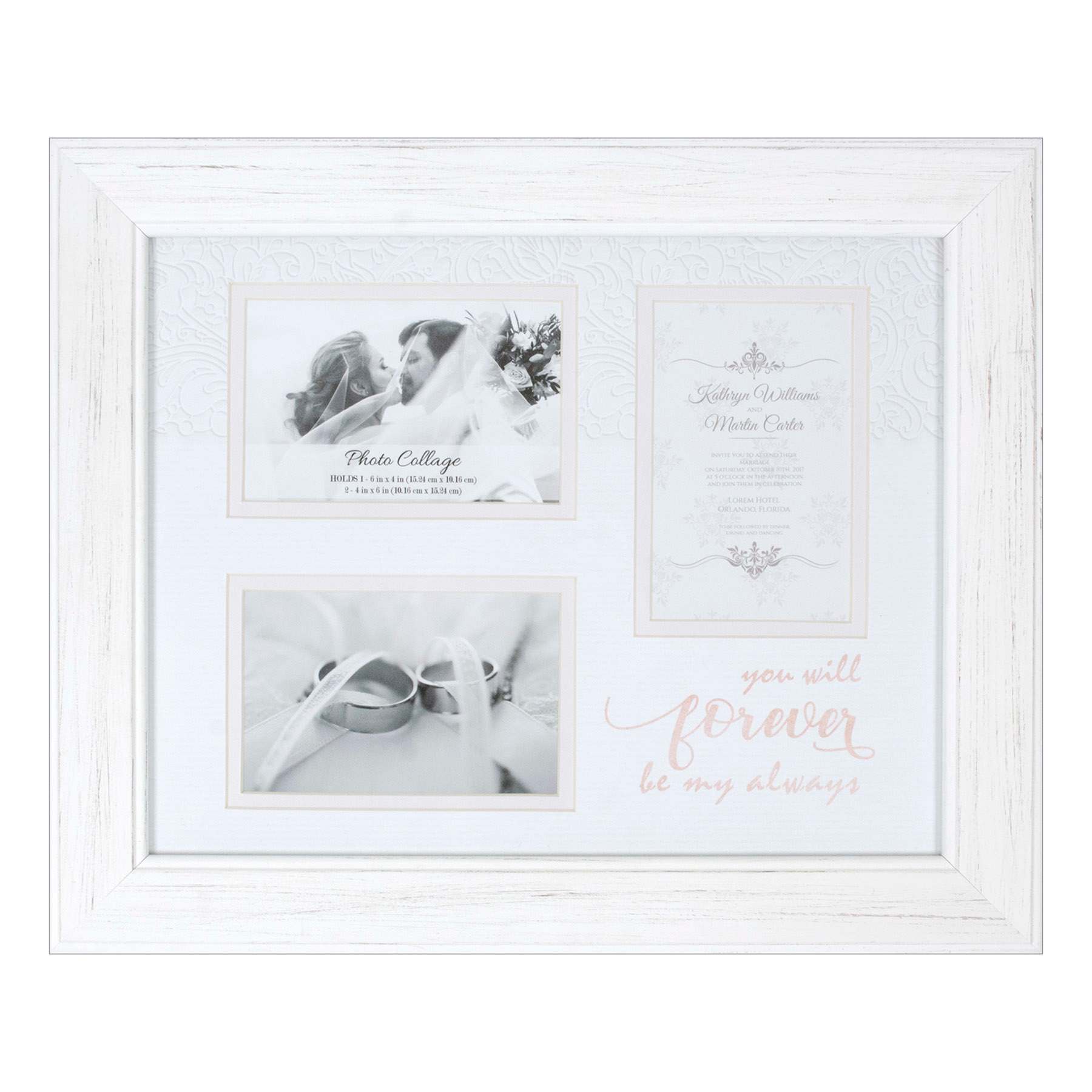 4-Opening Wedding Tabletop Picture Frame, 17x14