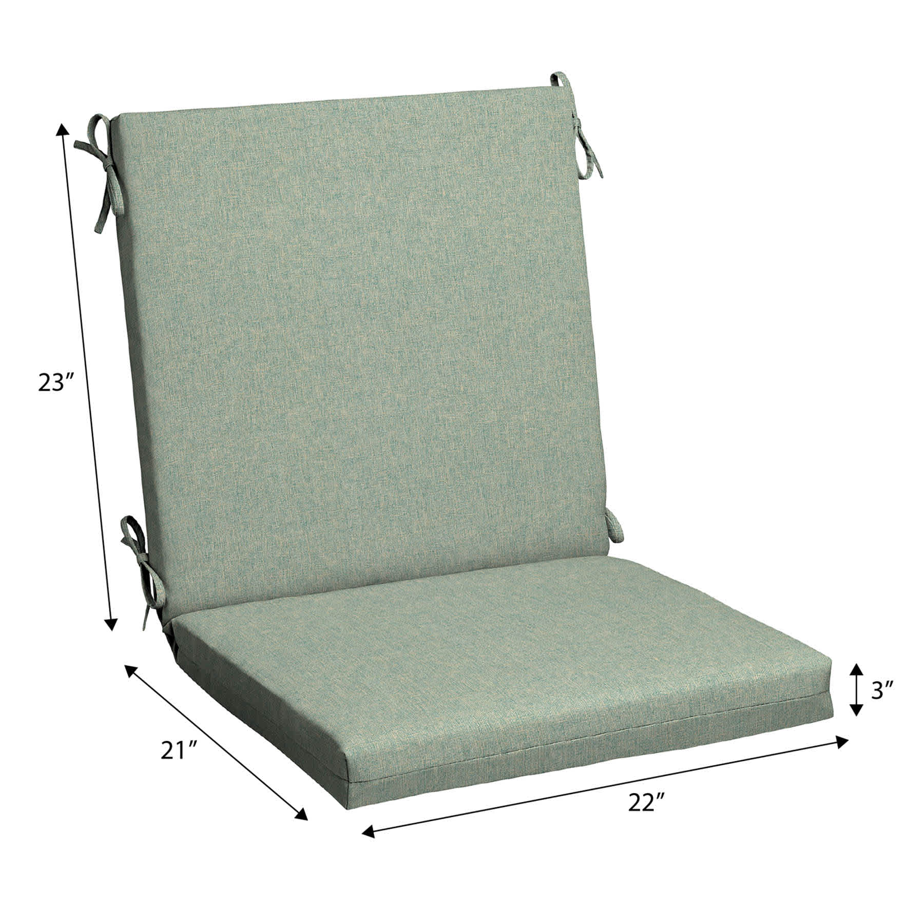 Spa Blue Premium Woven Outdoor Hinged Cushion