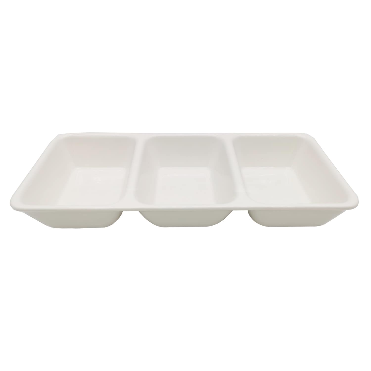 Bistro 3-Section White Ceramic Server