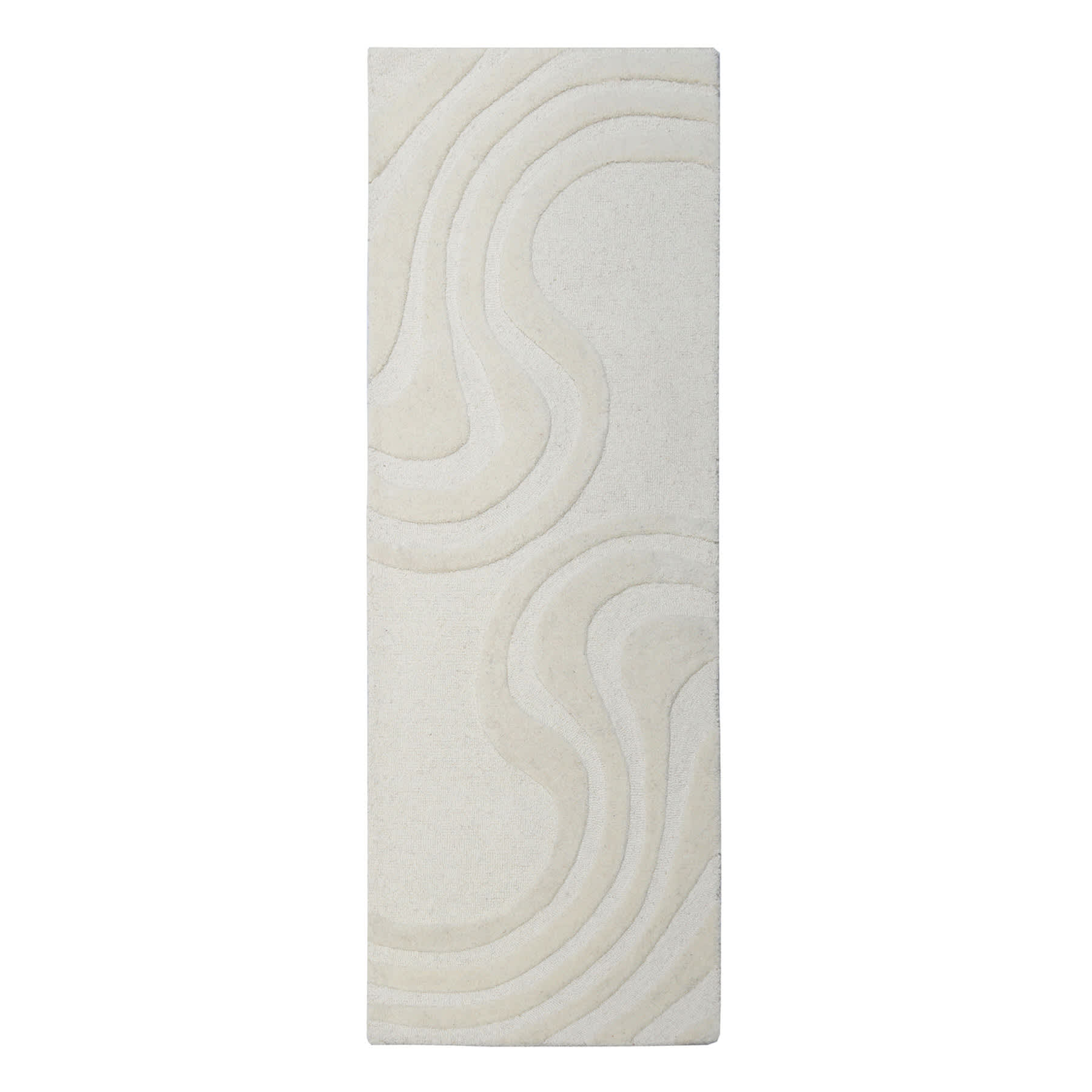 (A492) Crosby St. Lagon Ivory High-Low Runner, 2x6