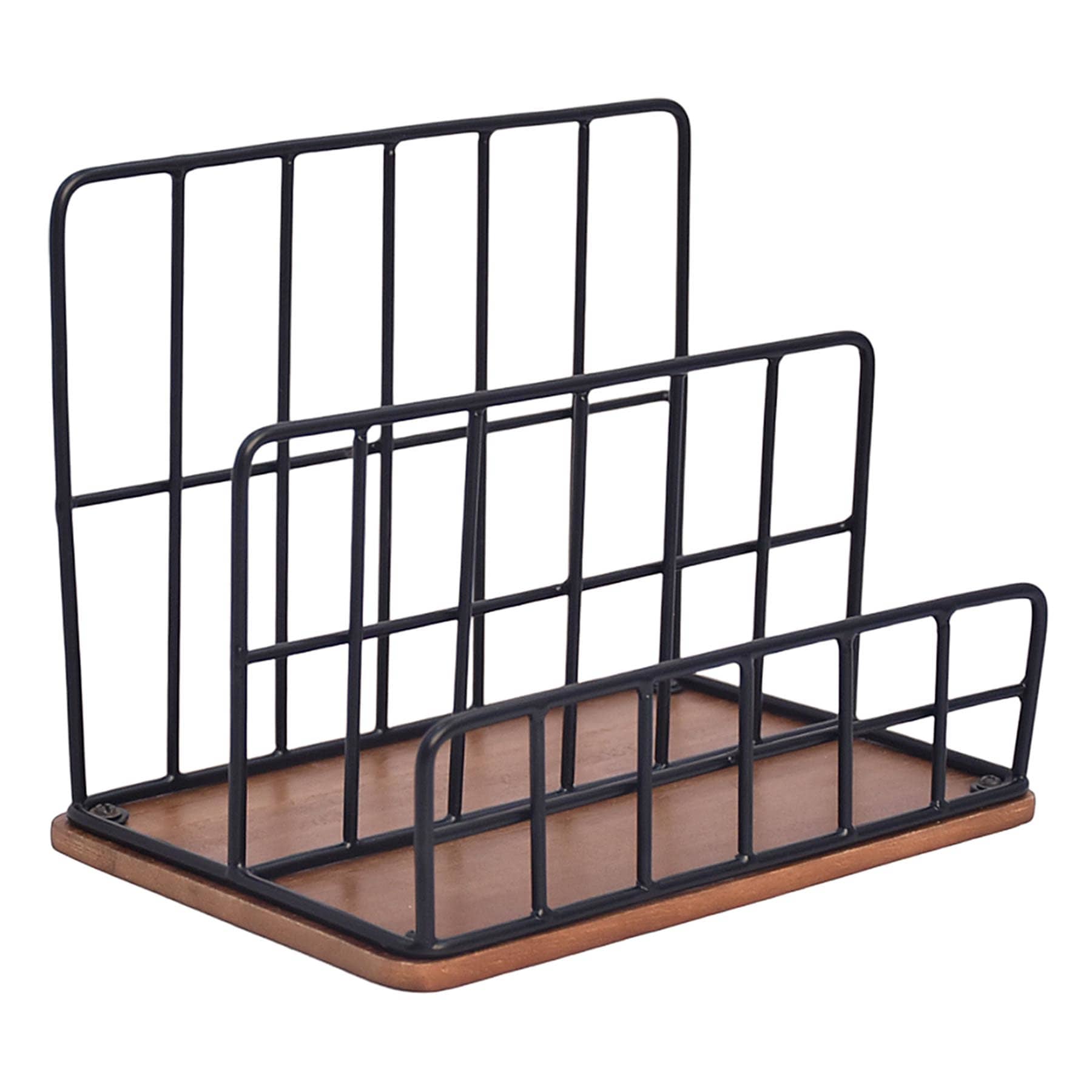 Crosby St. Matte Black Wire Wooden Letter Sorter