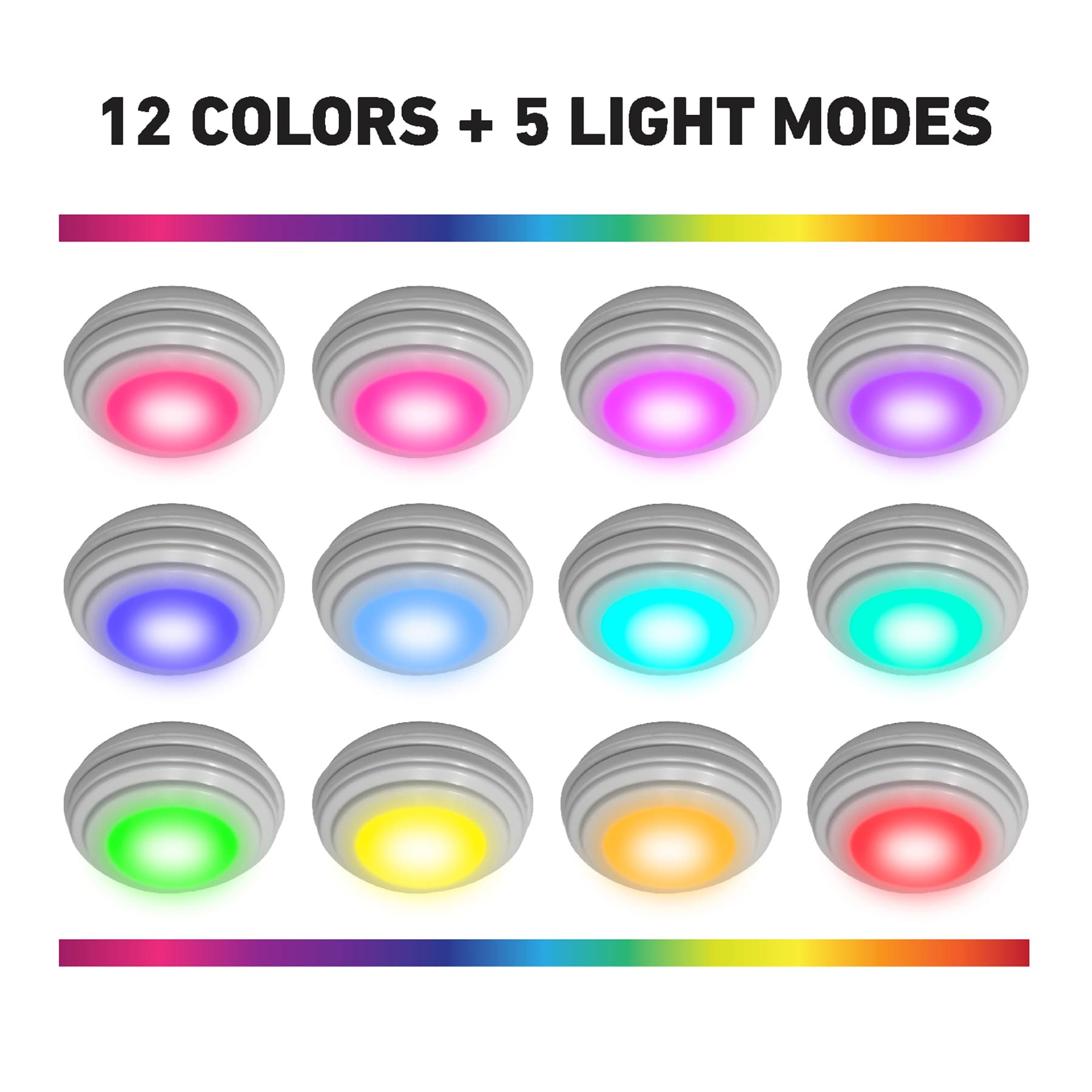7-Pack Innovibe LED Puck Lights Set