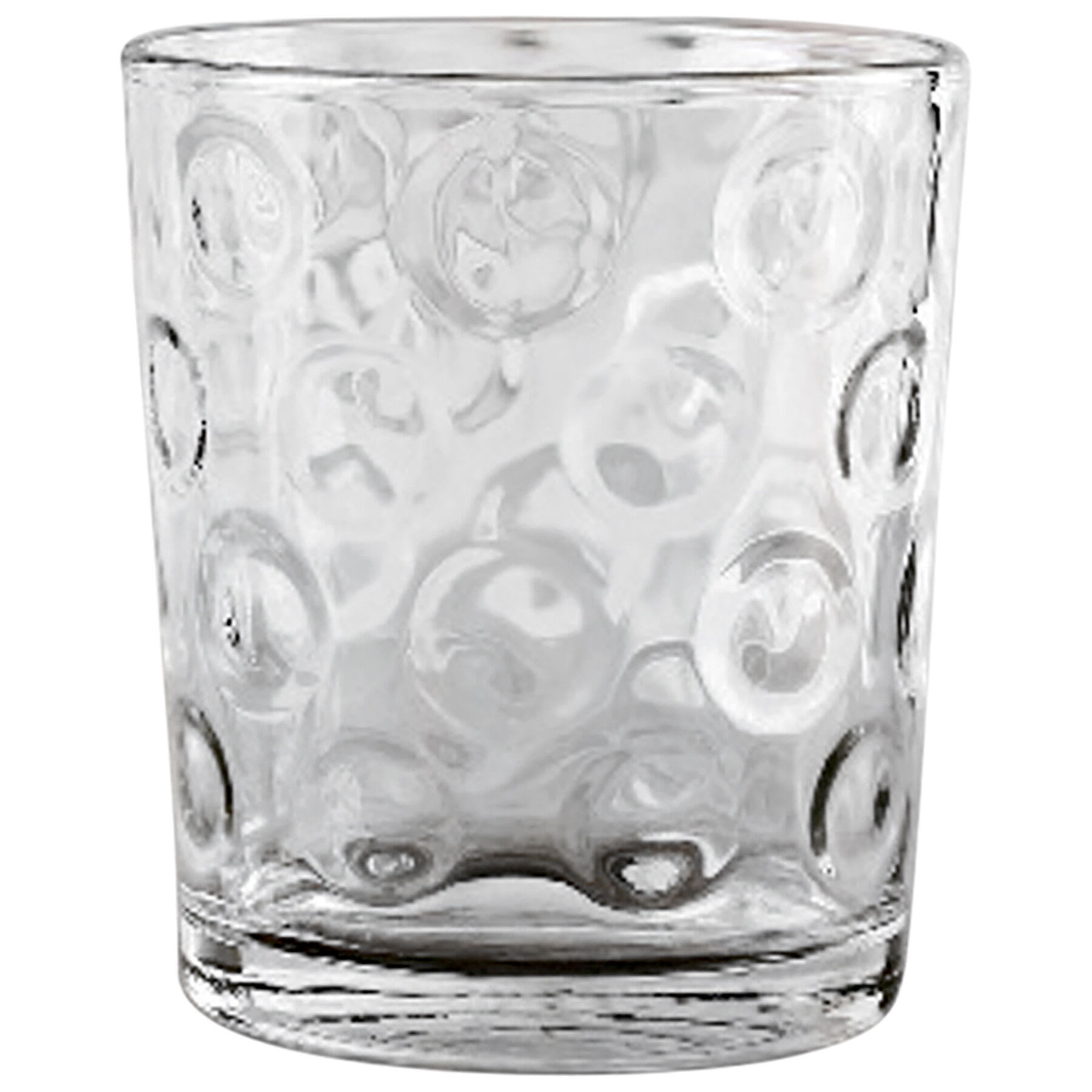 4-Piece Circle Embossed Double Old Fashioned Glass Set, 12.5oz