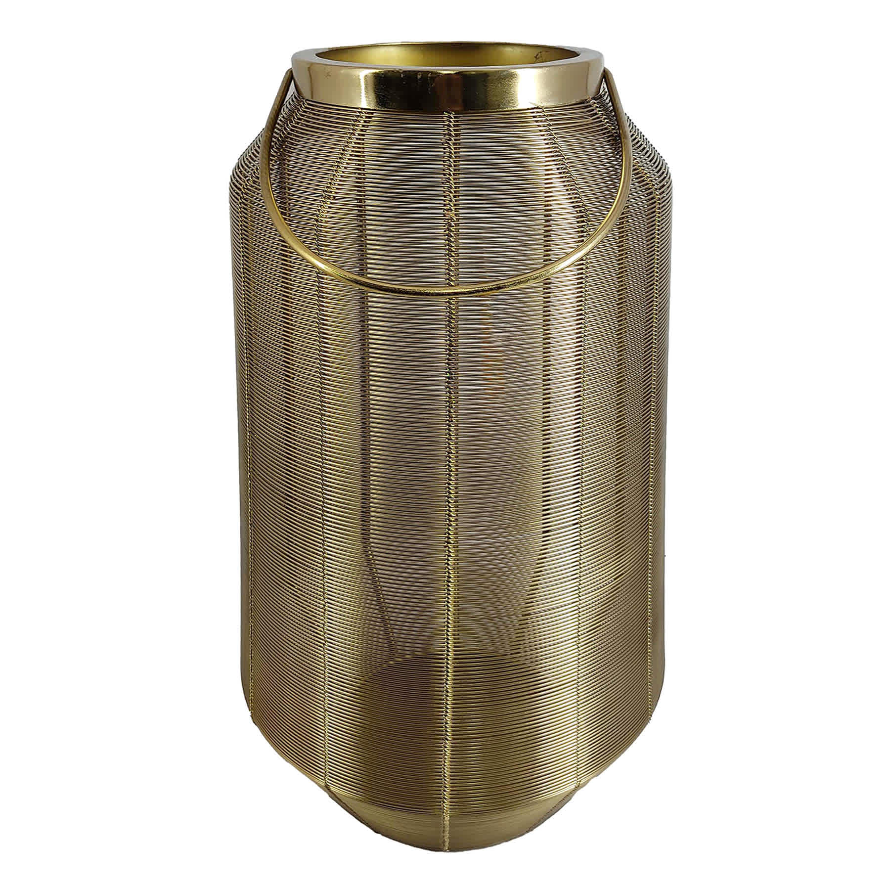 Gold Metal Wire Lantern, 17"