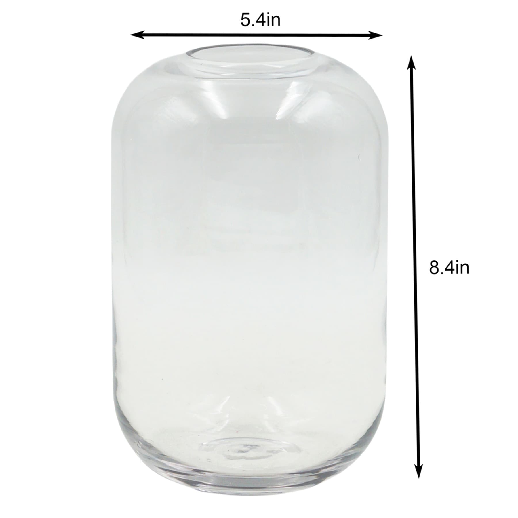 8In Rounded Clear Glass Vase