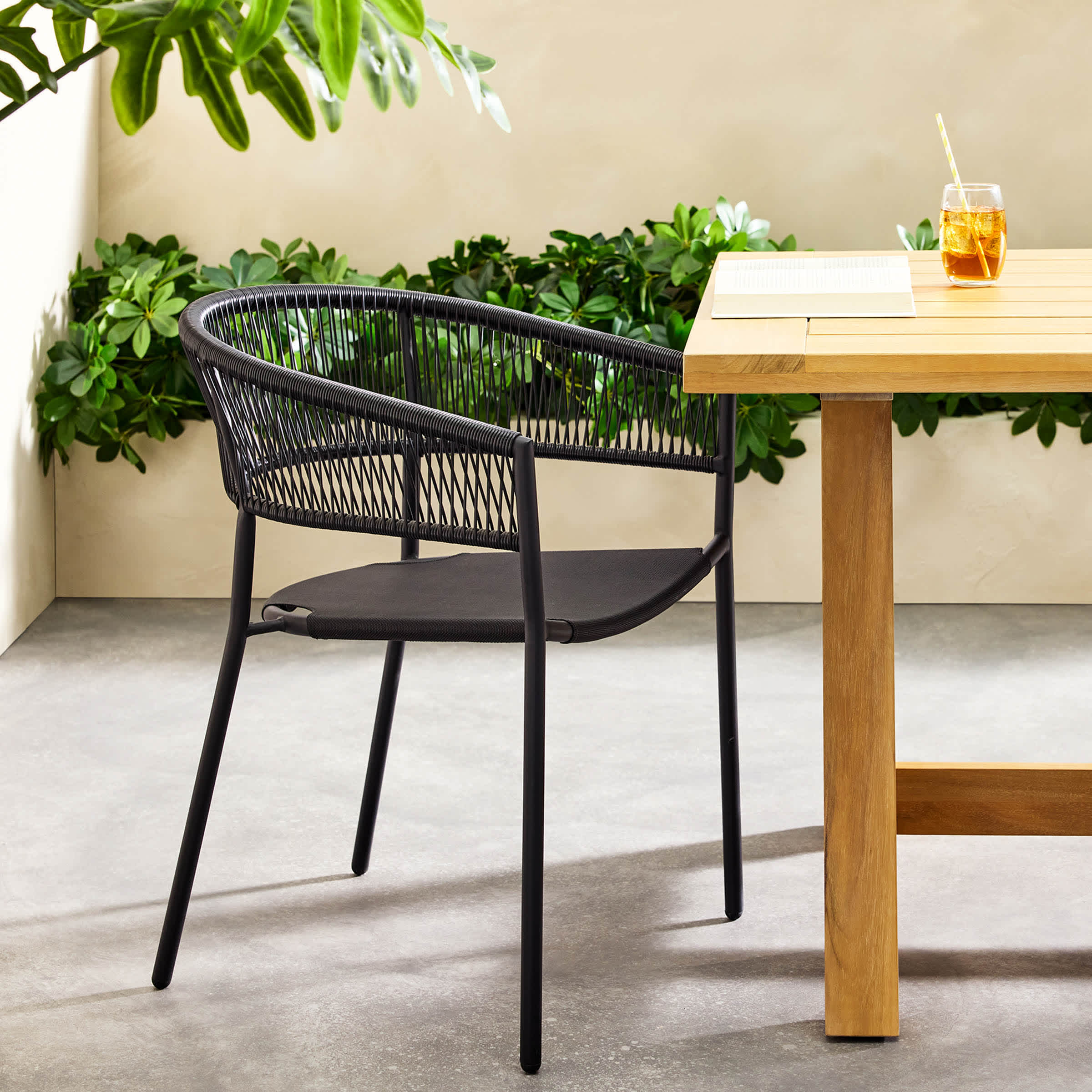 Crosby St. Brody Wicker Patio Chair, Black