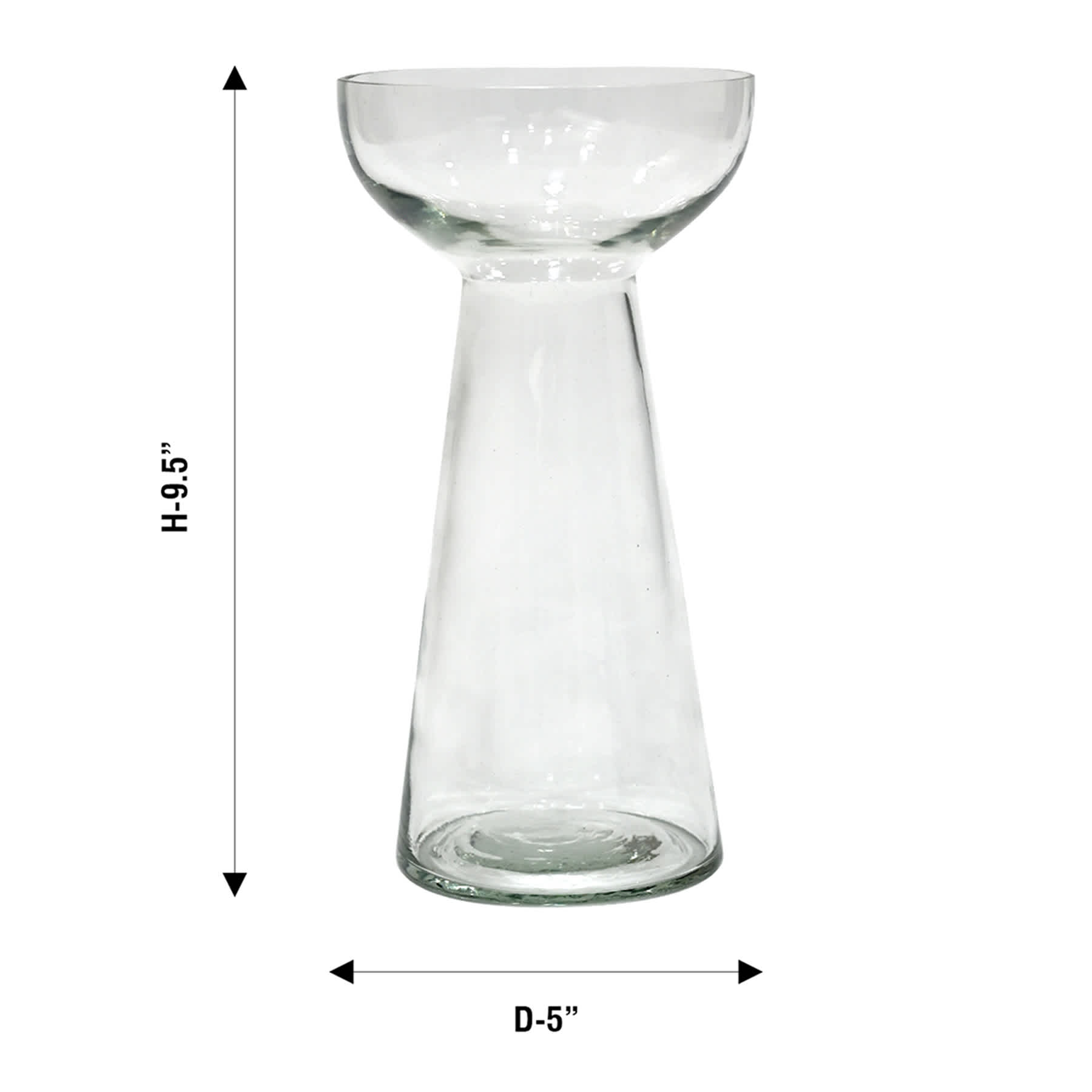 Clear Glass Bulb Vase, 9.5"