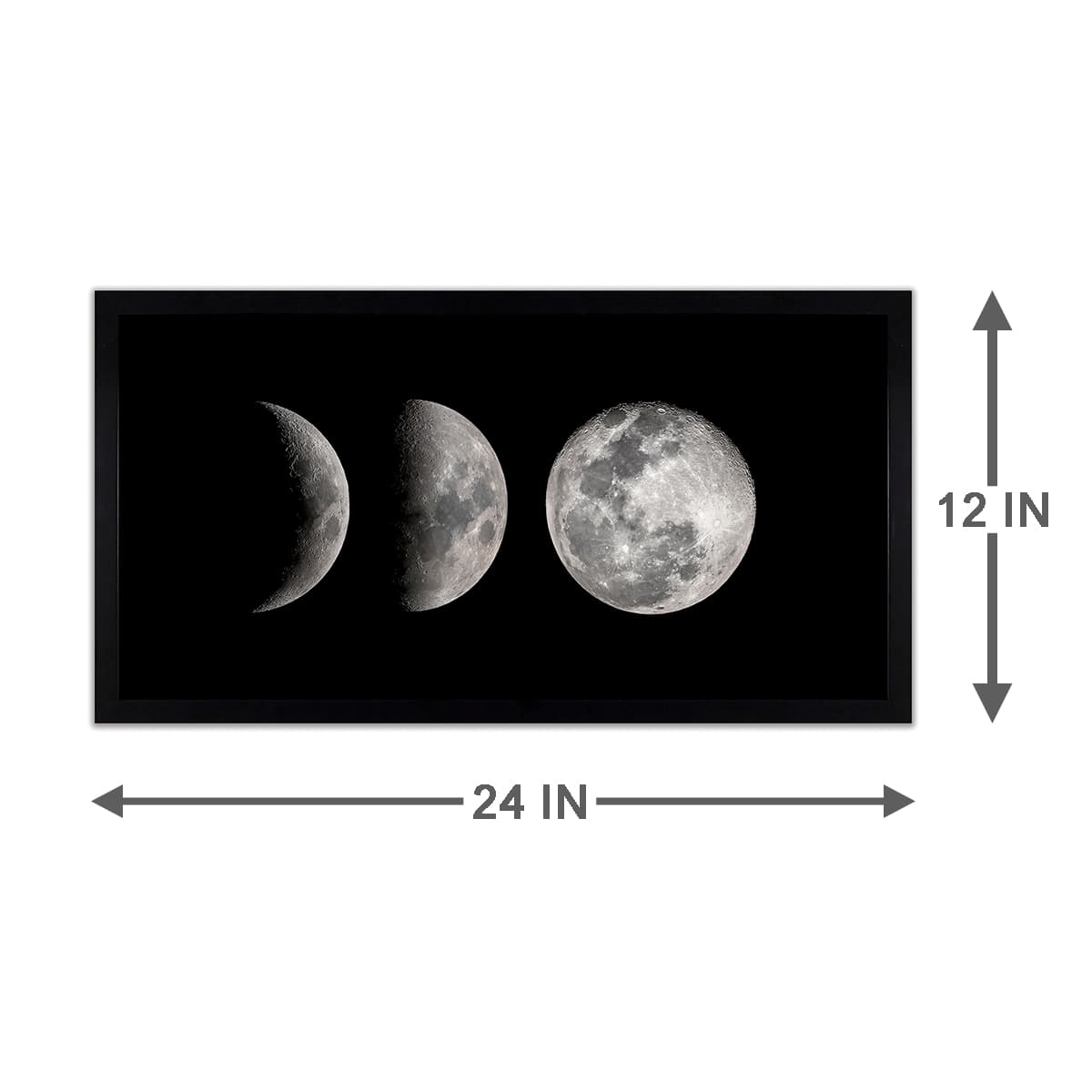 Glass Framed Moon Phases Art, 12x24