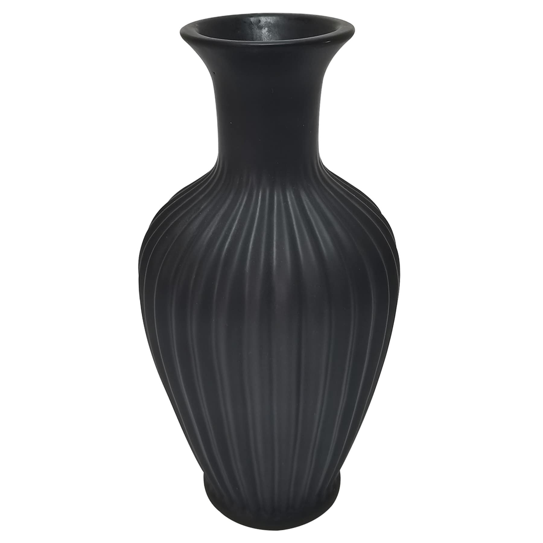 Black Ceramic Vase, 9.75"