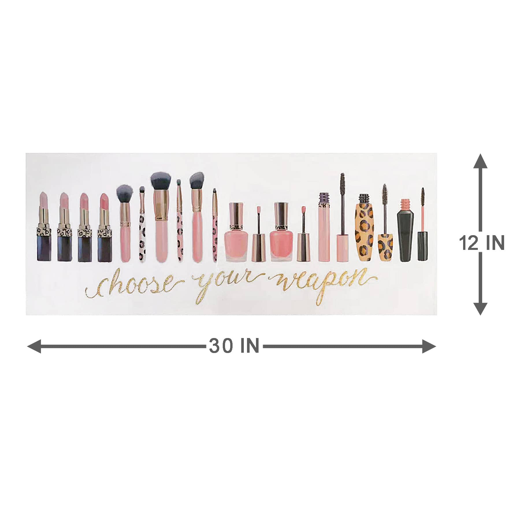 Choose Your Weapon Makeup Canvas Wall Art, 30x12
