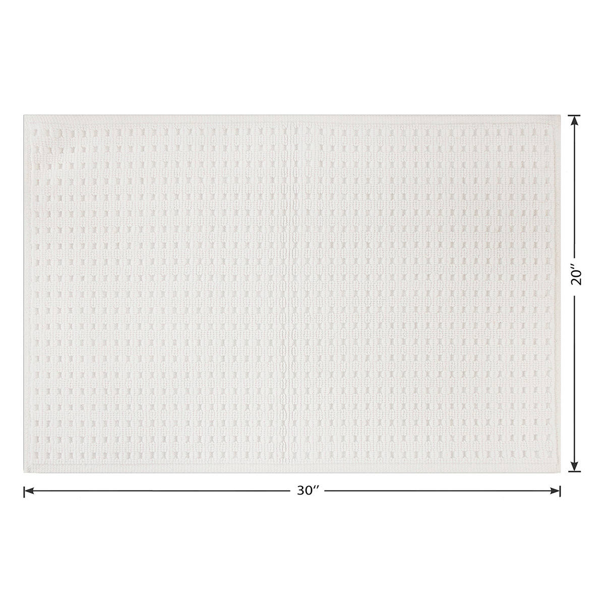 Crosby St. White Waffle 100% Cotton Antimicrobial Bath Rug, 20x30