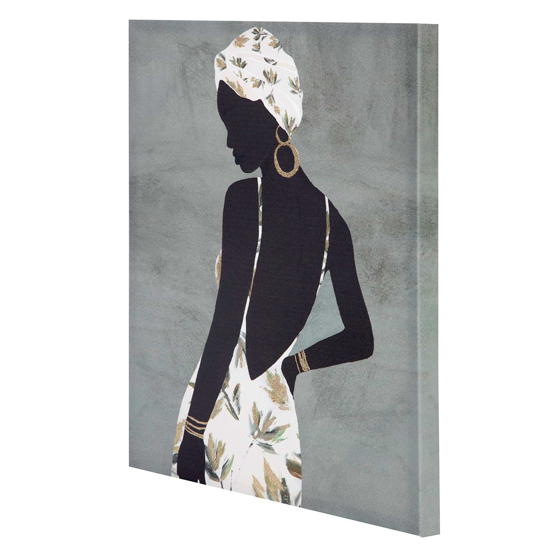 Lady In Palm Leave Dress Canvas Wall Art, 16x20
