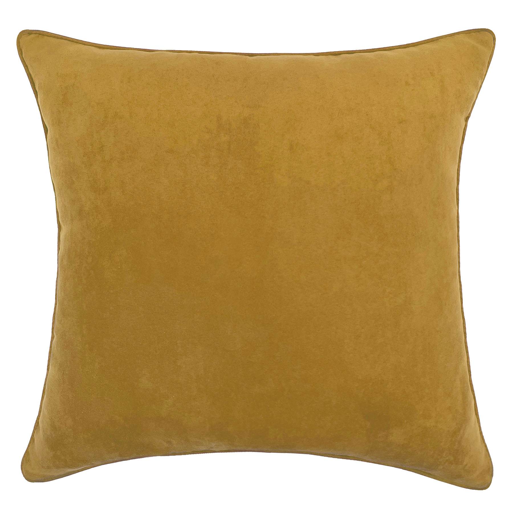 Turmeric Yellow Faux Suede Throw Pillow, 18"