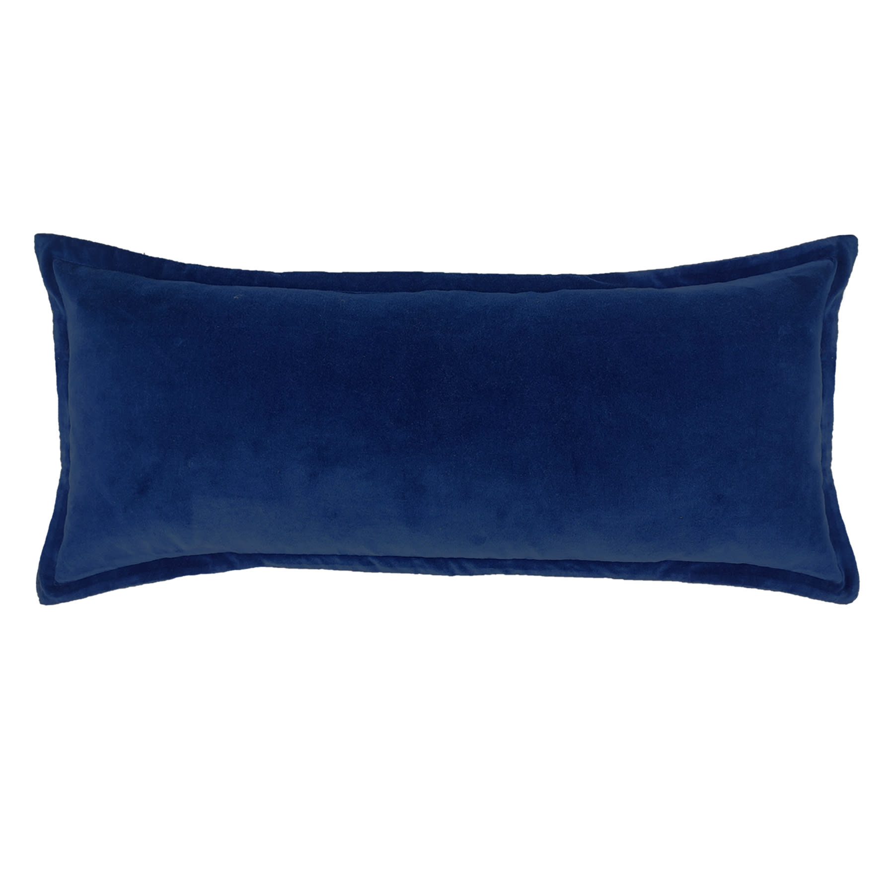 Providence Navy Blue Cotton Velvet Throw Pillow, 14x36