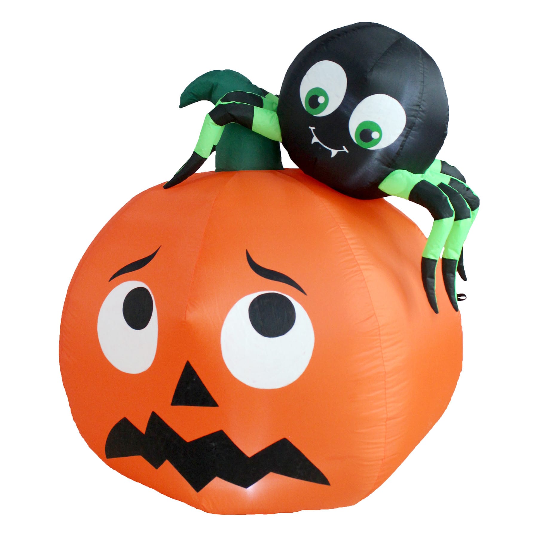 Spooky Spider on Jack-o'-Lantern Halloween Inflatable, 4'