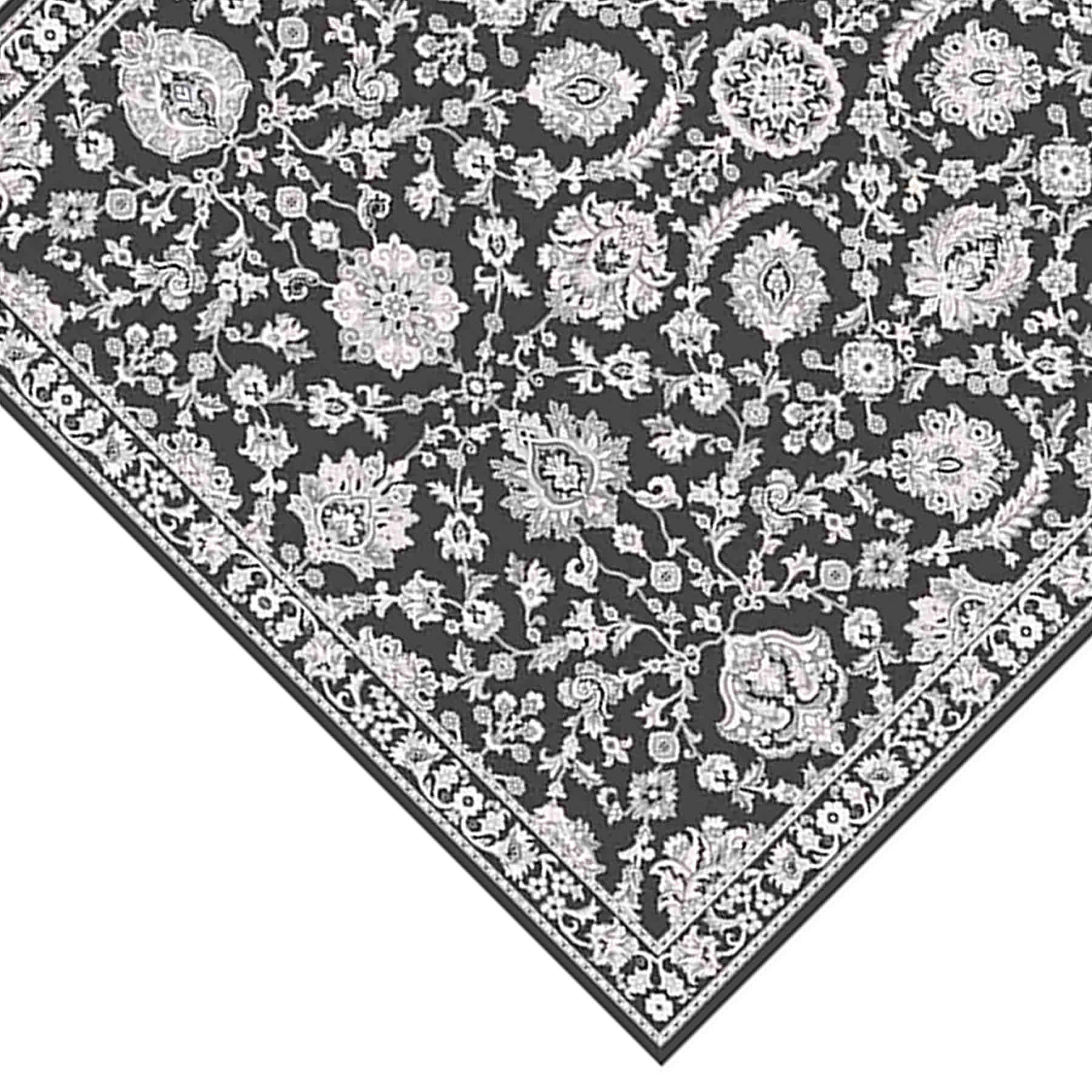 (B845) Providence Tiffany Grey Floral Area Rug, 8x10