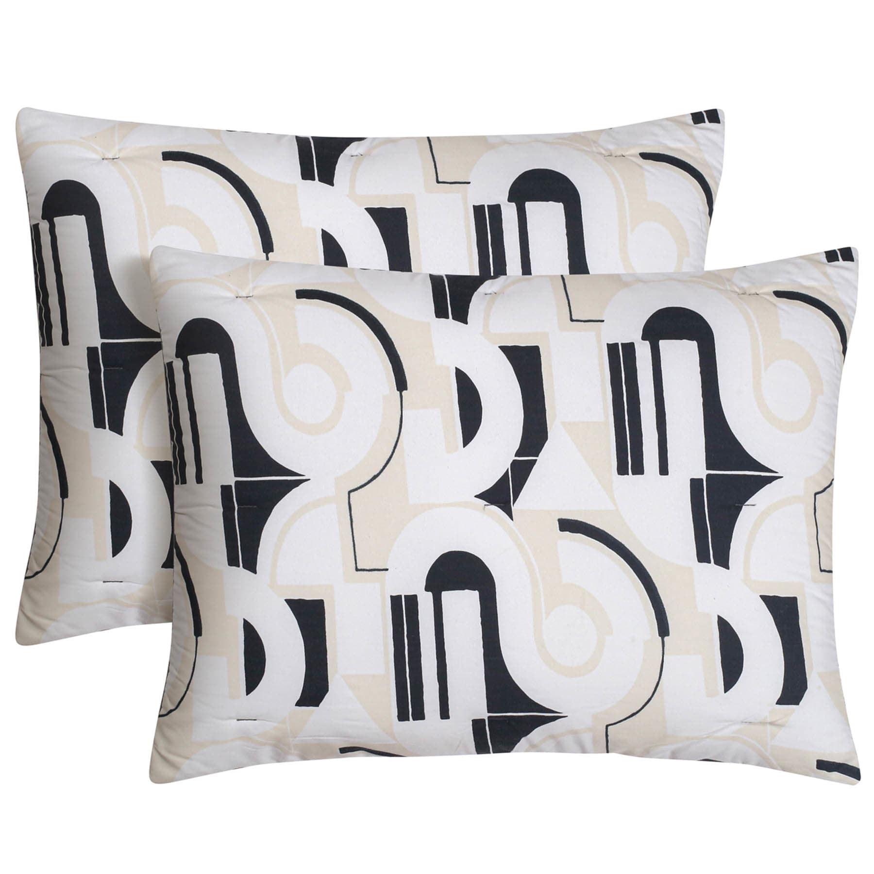 Crosby St. 5-Piece Modern Geo Printed Comforter Set, Full/Queen