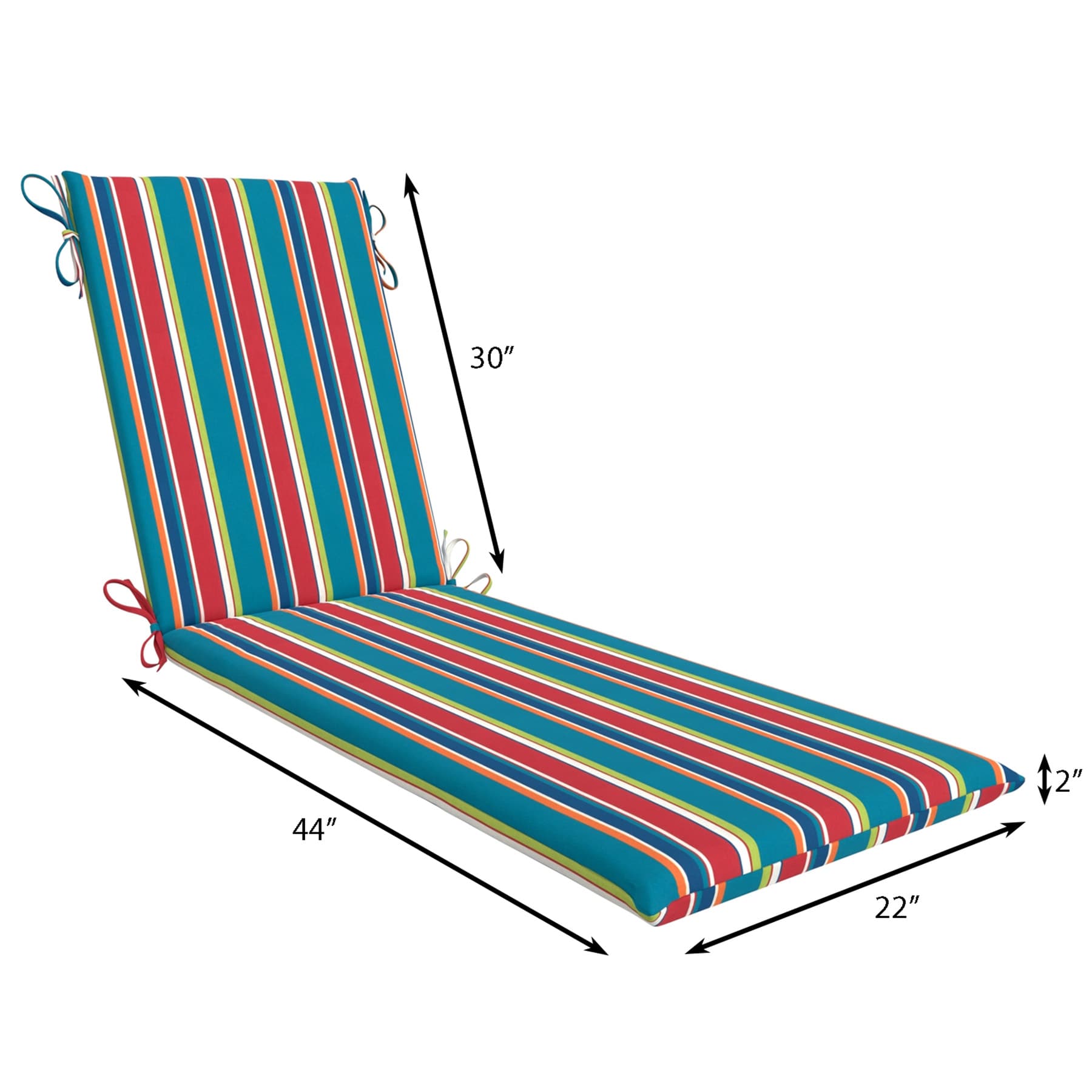 Alvarado Stripe Outdoor Chaise Lounge Cushion