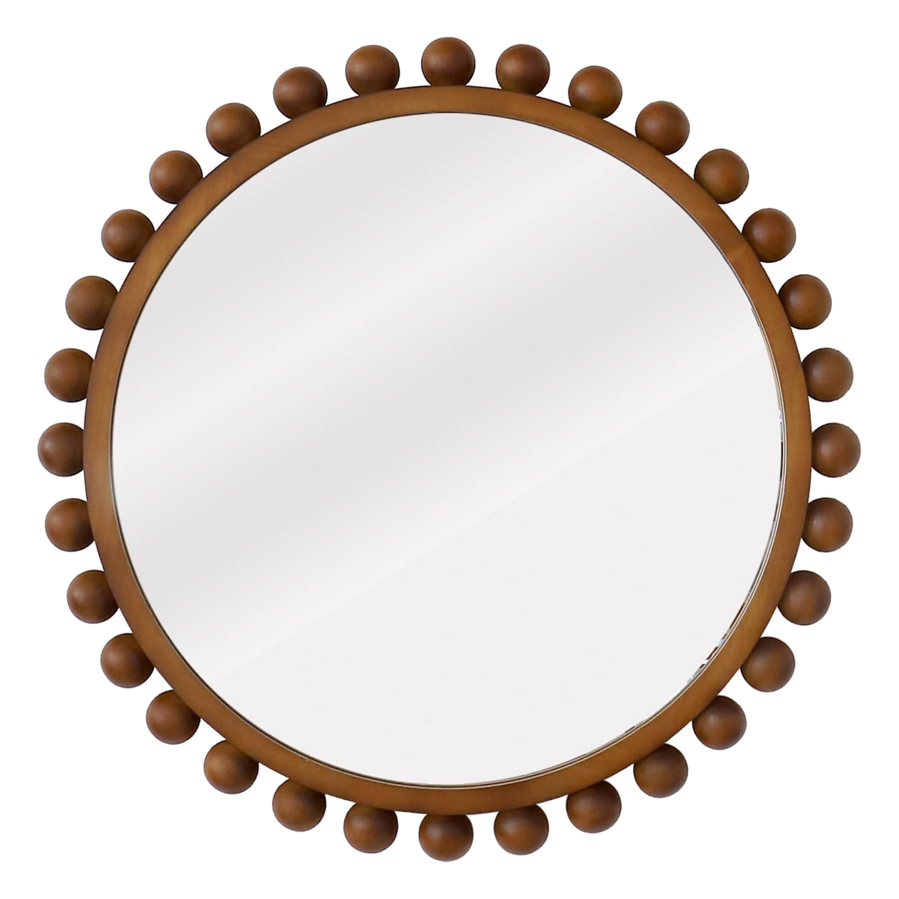 Wood Beaded Wall Mirror, 30"