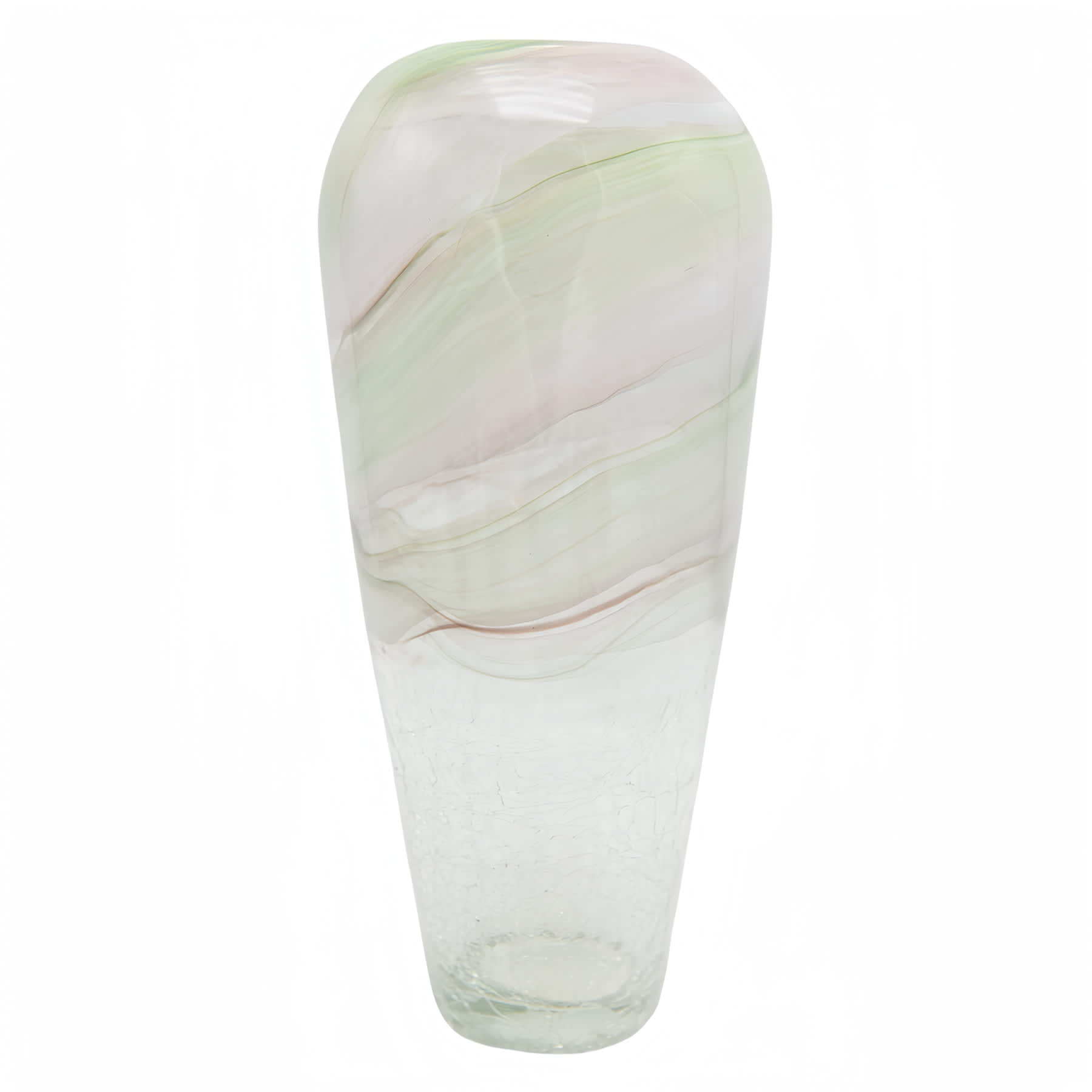 Green Striped Glass Vase, 16"