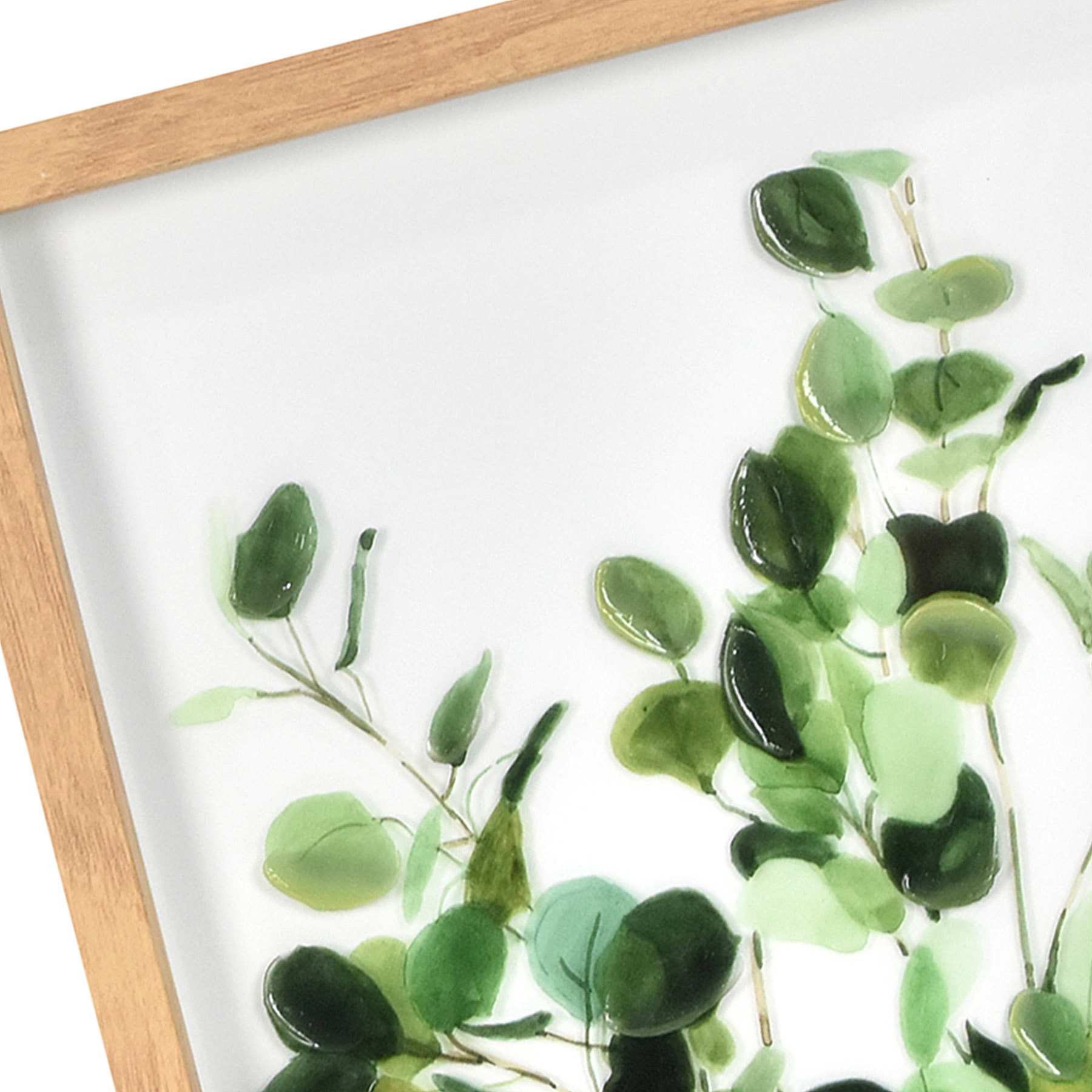 Glass Framed Leaves Print Wall Art, 11x14
