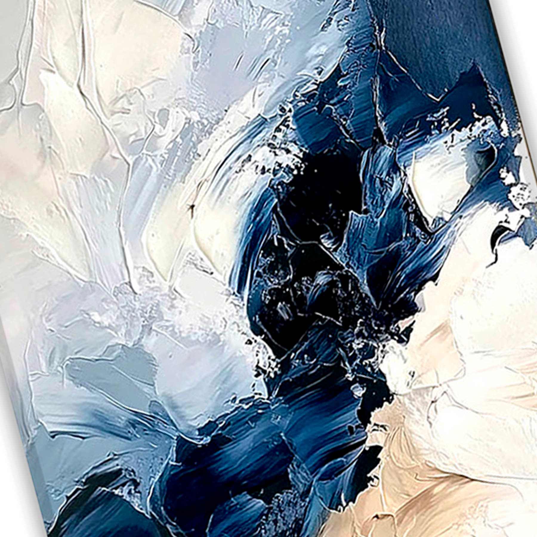 Navy Abstract Canvas Wall Art, 72x24