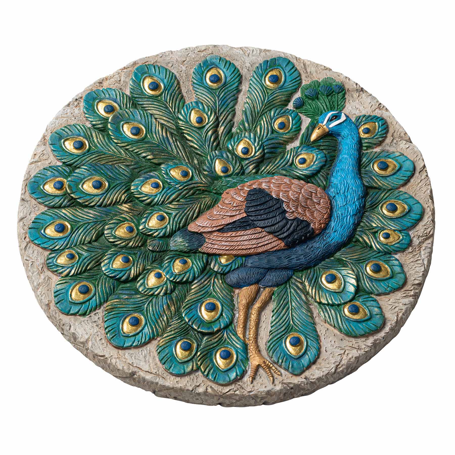 Peacock Outdoor Stepping Stone, 10"