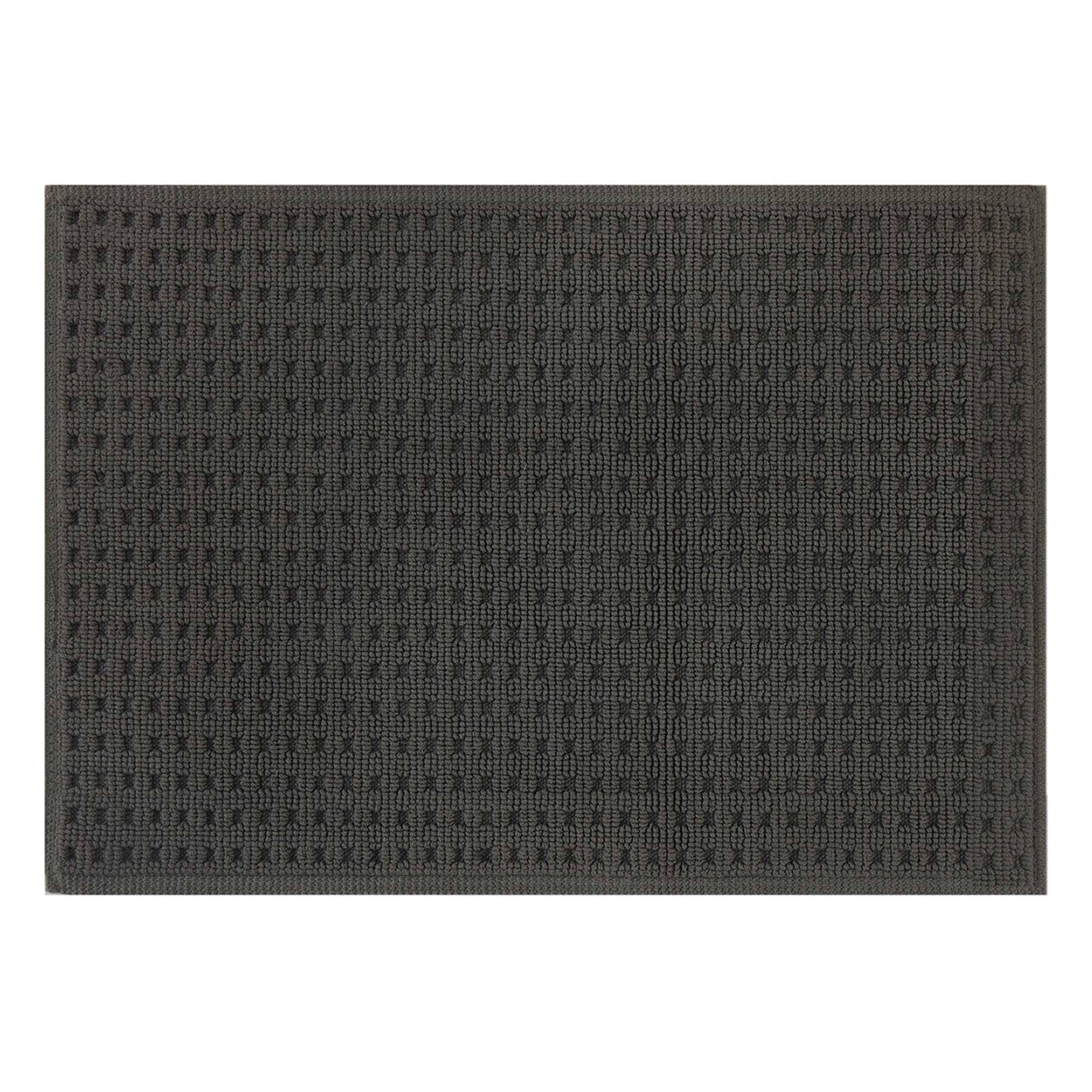 Crosby St. Dark Grey Waffle Cotton Antimicrobial Bath Rug, 17x24
