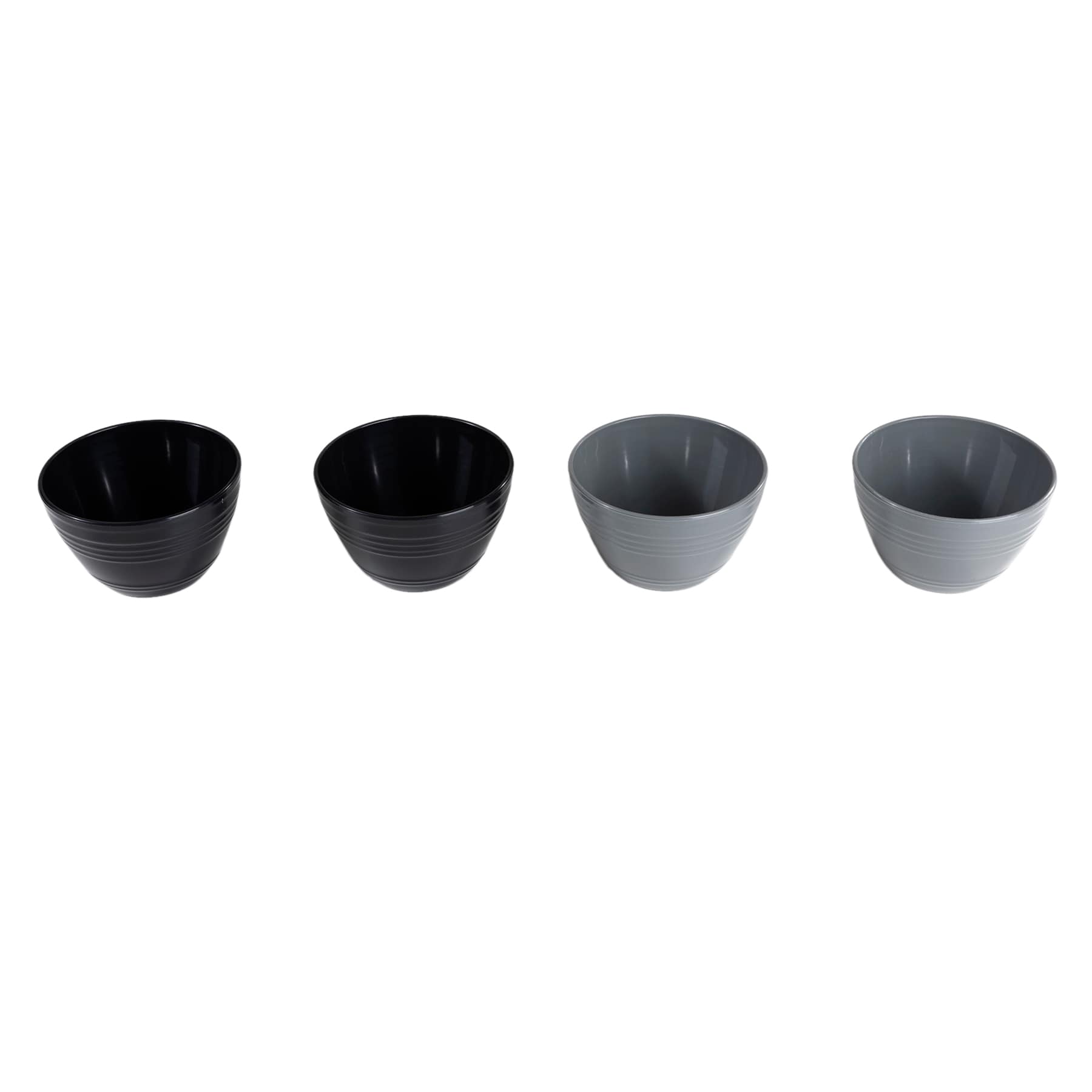 4-Piece Prep Bowl Set, Black & Grey
