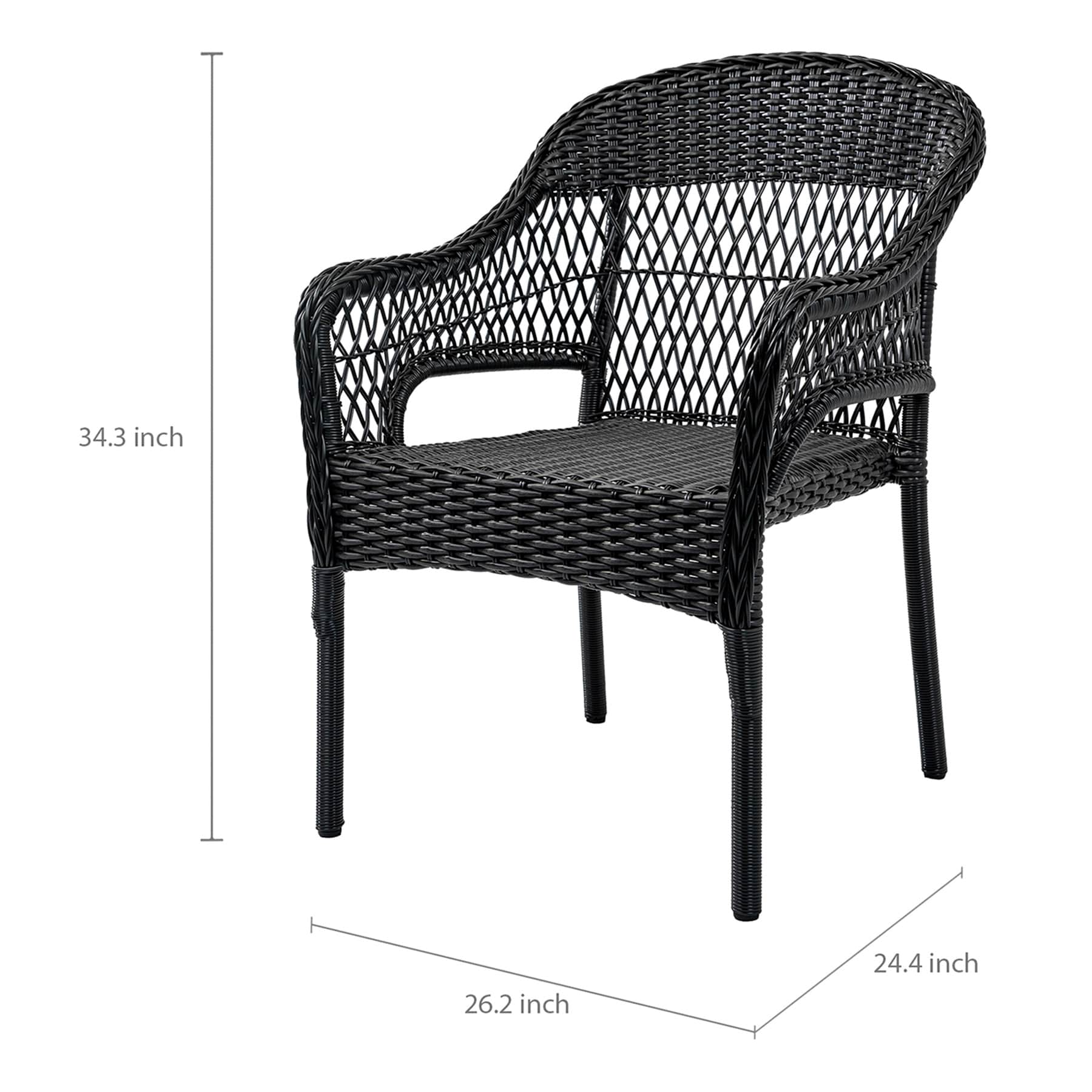 Providence Fairview Wicker Patio Armchair, Black