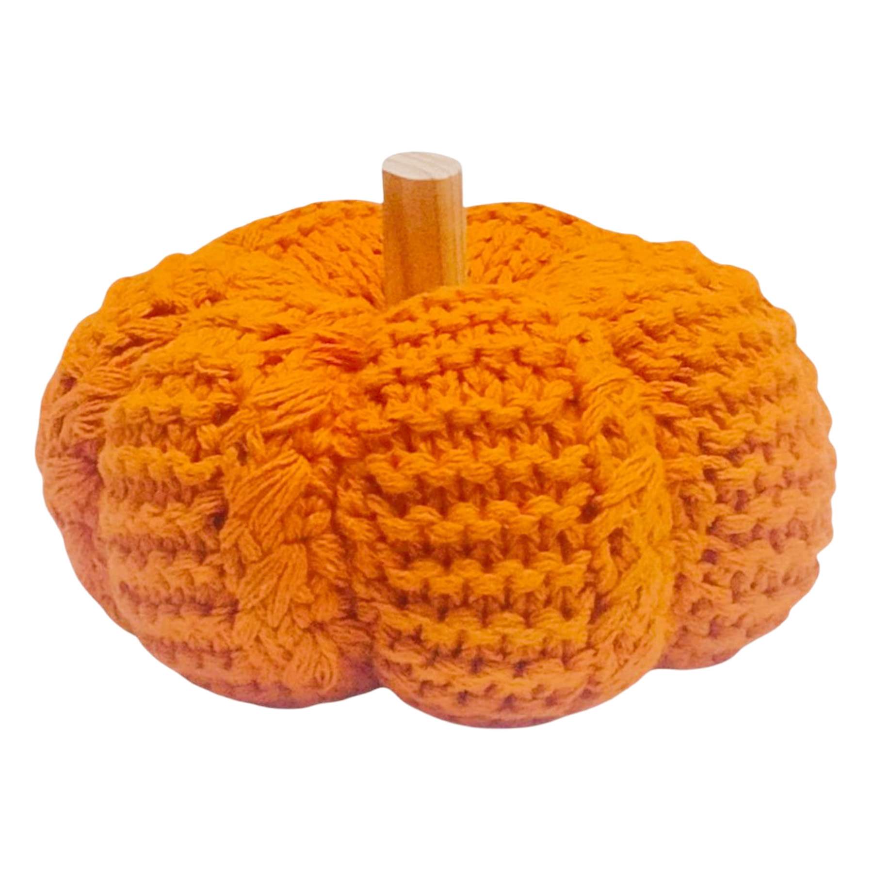 Homespun Harvest Orange Crochet Pumpkin, 8"