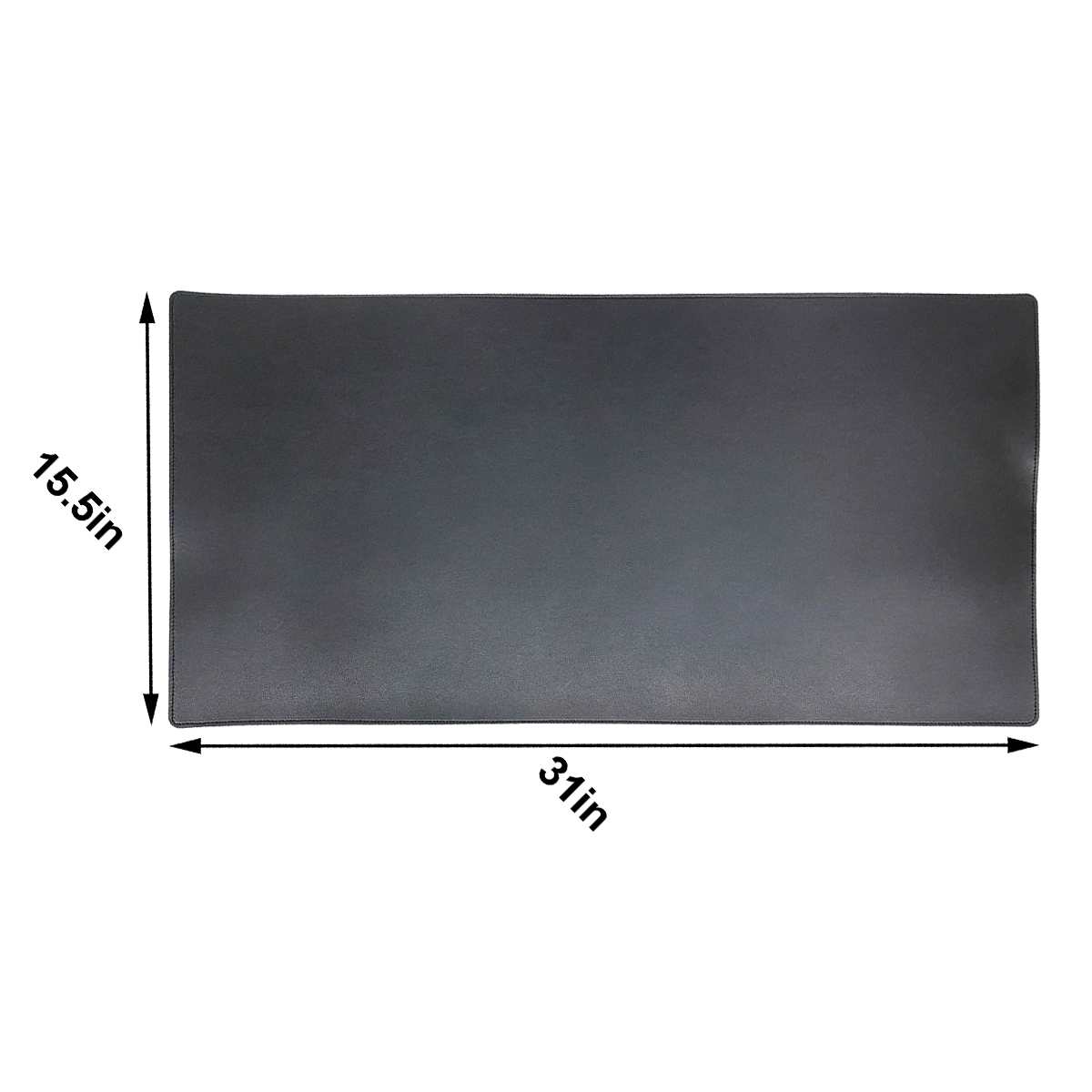 Black Faux Leather Desk Pad, 31x15.5