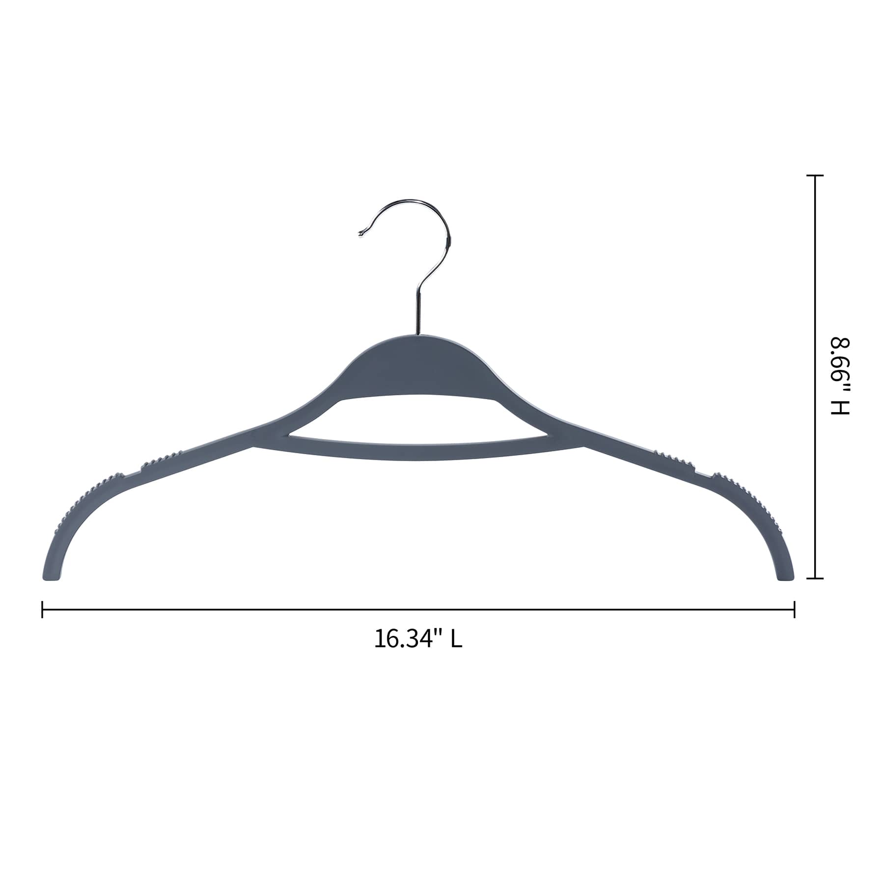 12-Piece Non-Slip Shirt Hangers, Grey