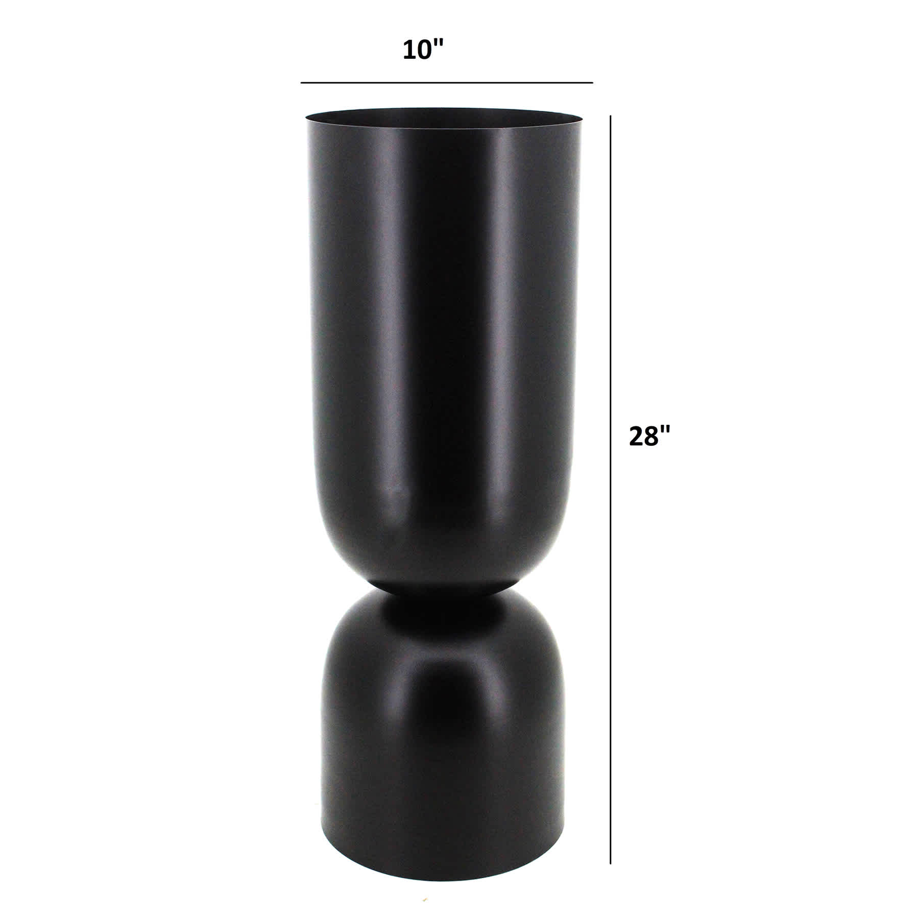 Black Metal Double Vase, 28"
