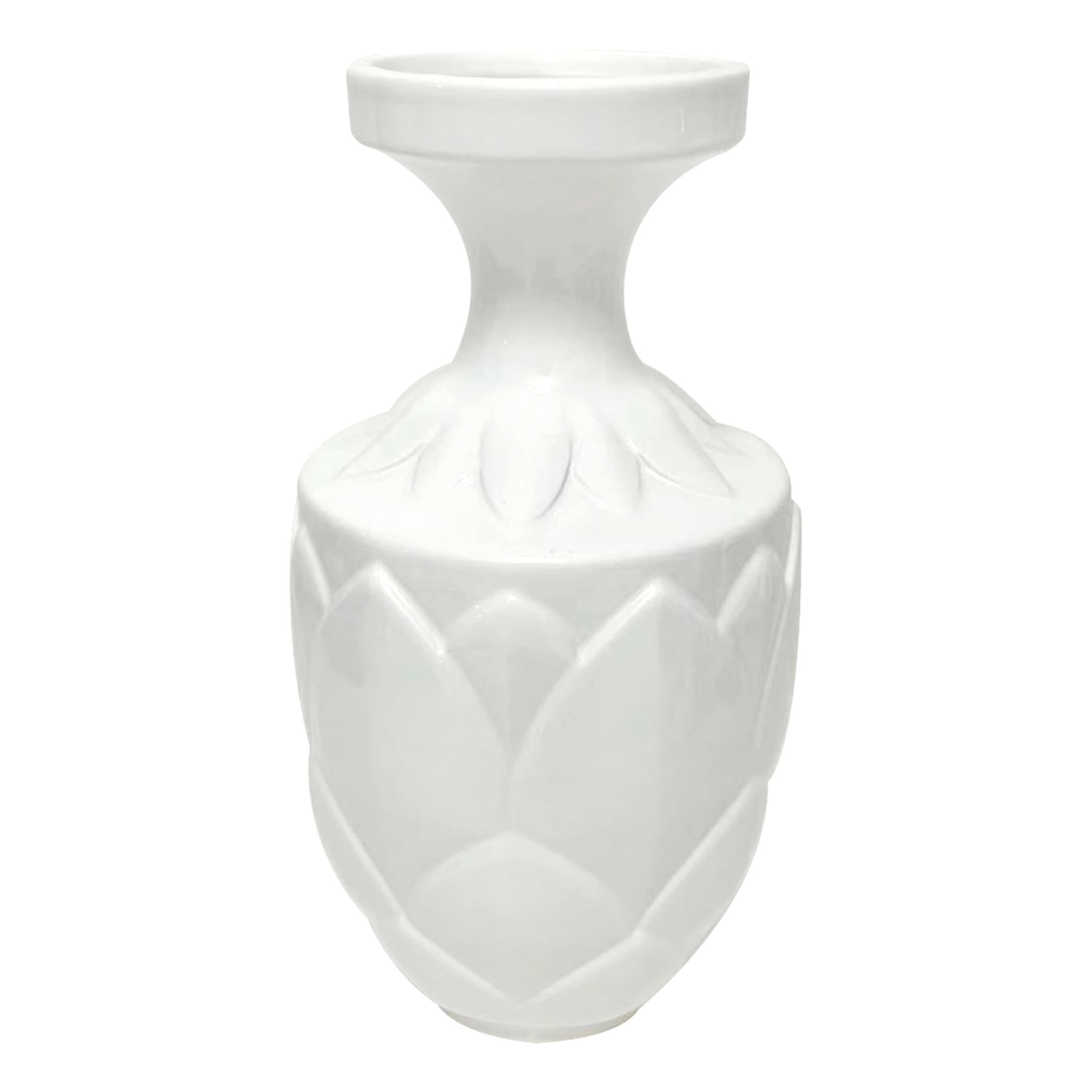 Providence White Ceramic Vase, 7"