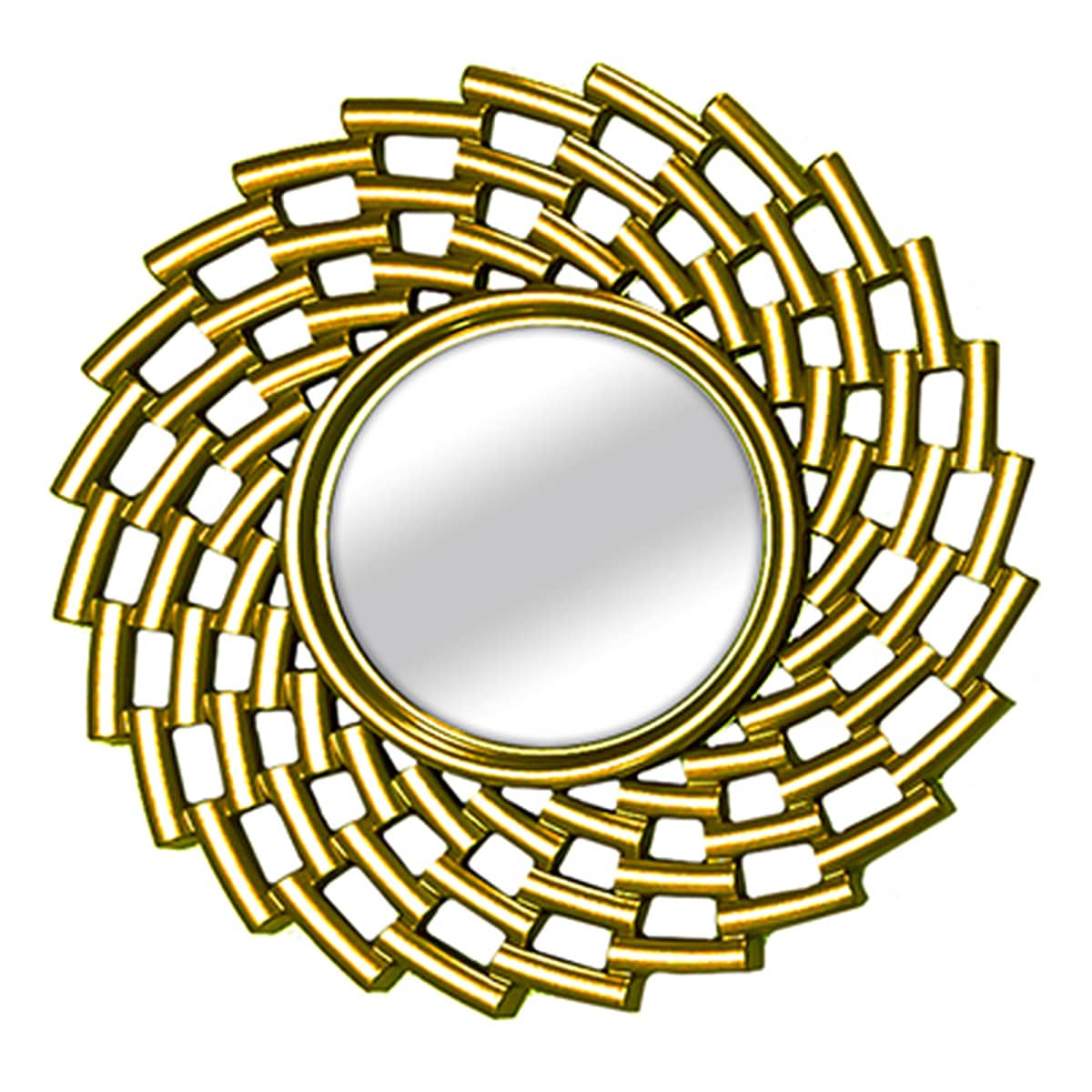 3-Piece Mirror Set Modern Swirl Wall Art, 10"