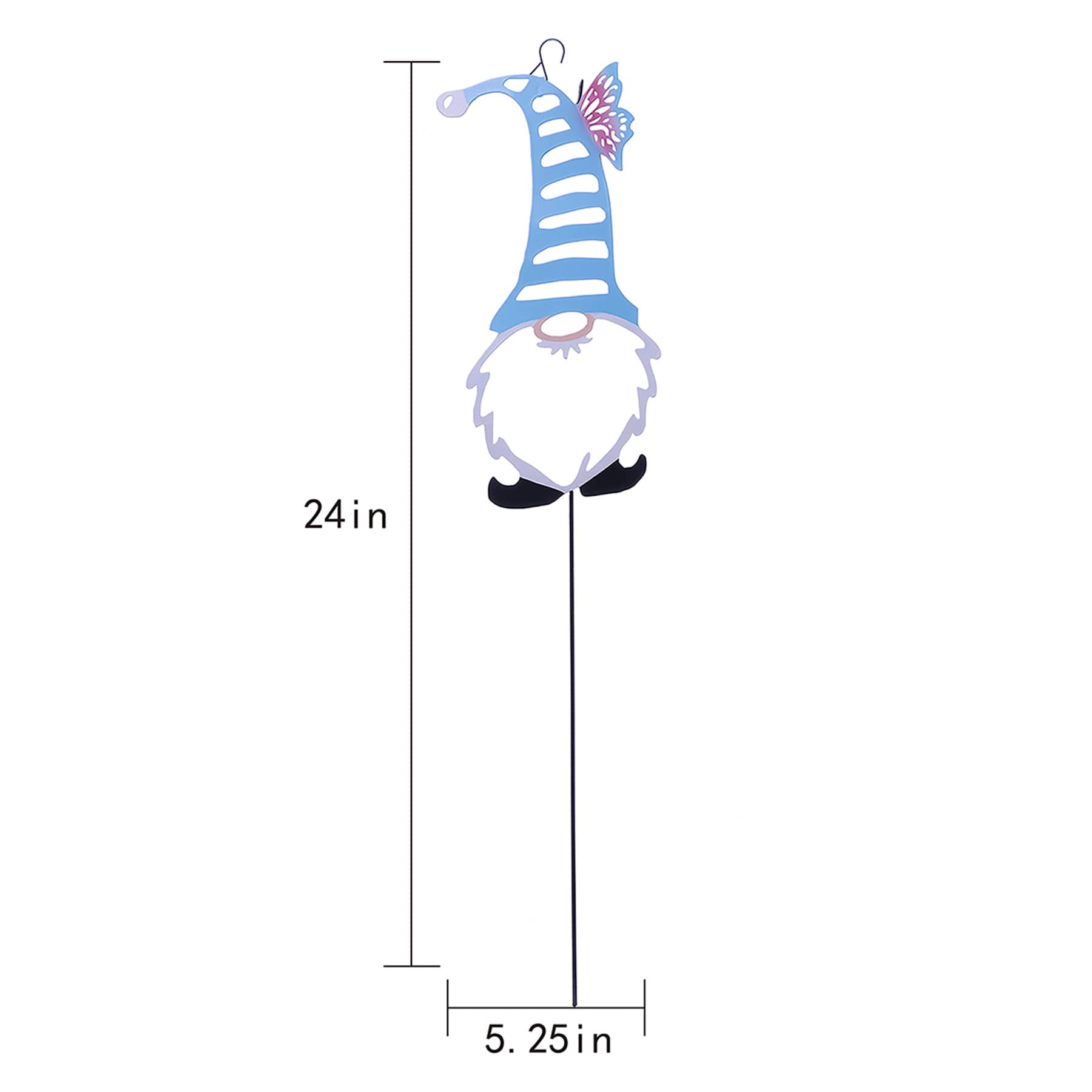 Sunny Club Blue Gnome Metal Stake, 24"