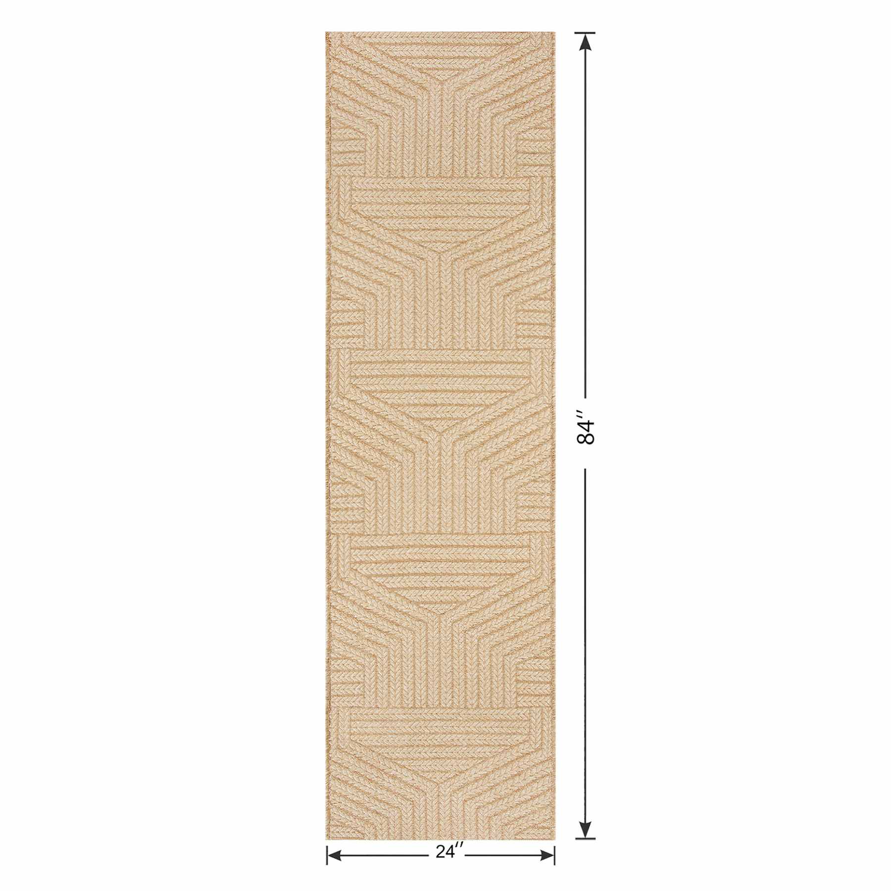 (E457) Ruby Natural Flatweave Outdoor Runner, 2x7